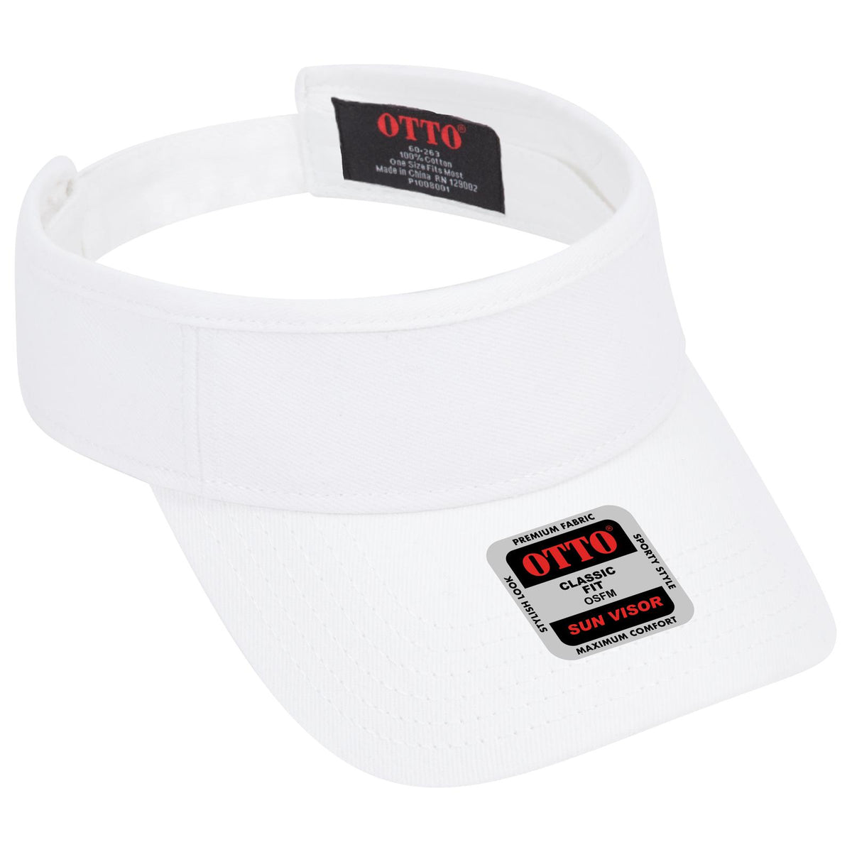 Right View of 016 - White OTTO CAP Sun Visor