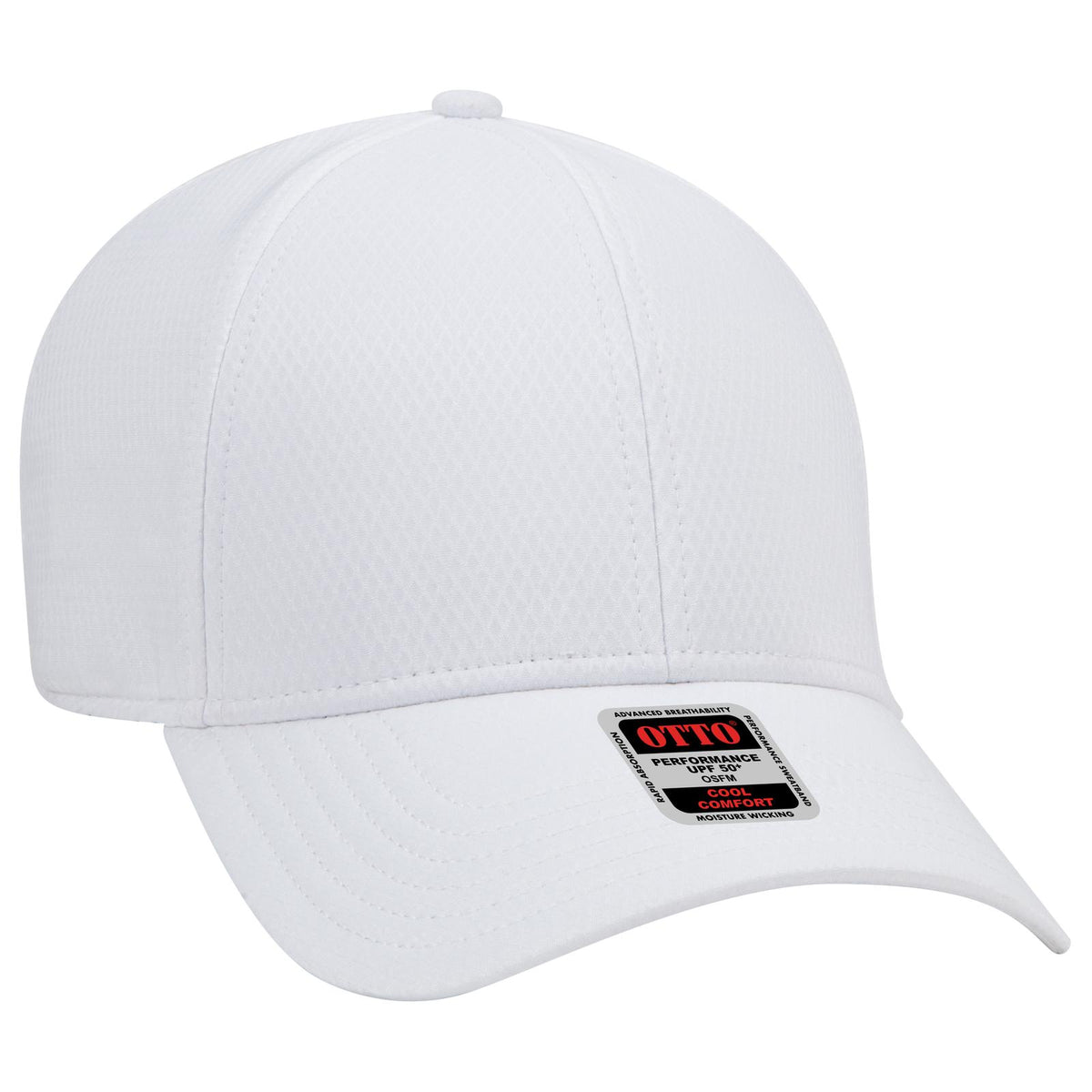 Right View of 016 - White OTTO CAP UPF 50+ 6 Panel Low Profile Baseball Cap