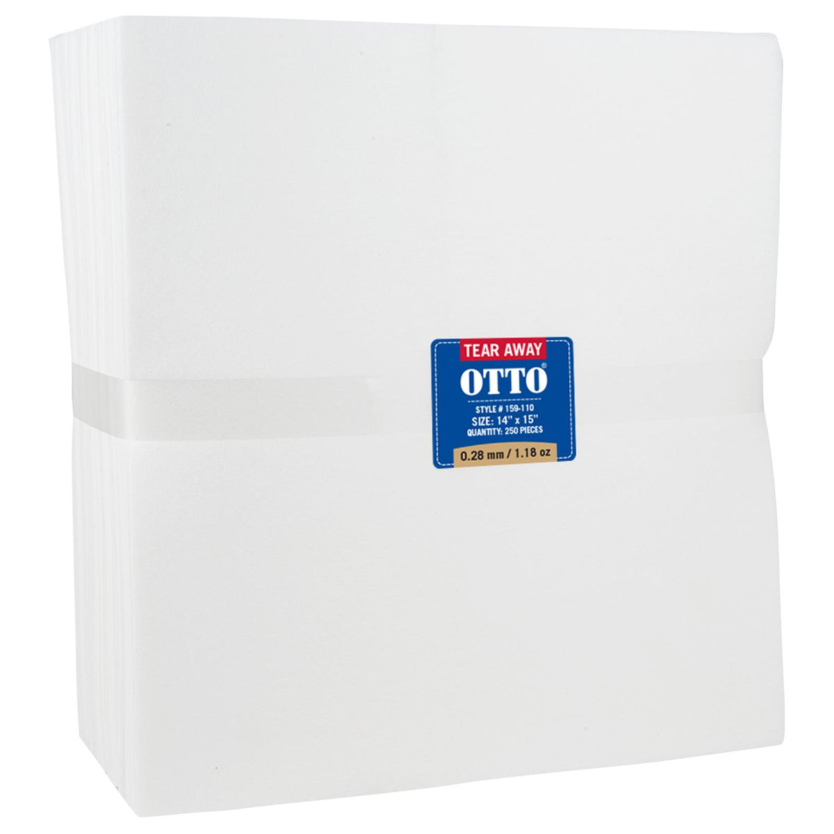 Right View of 016 - White OTTO Embroidery Stabilizer Backing Tear Away Sheets