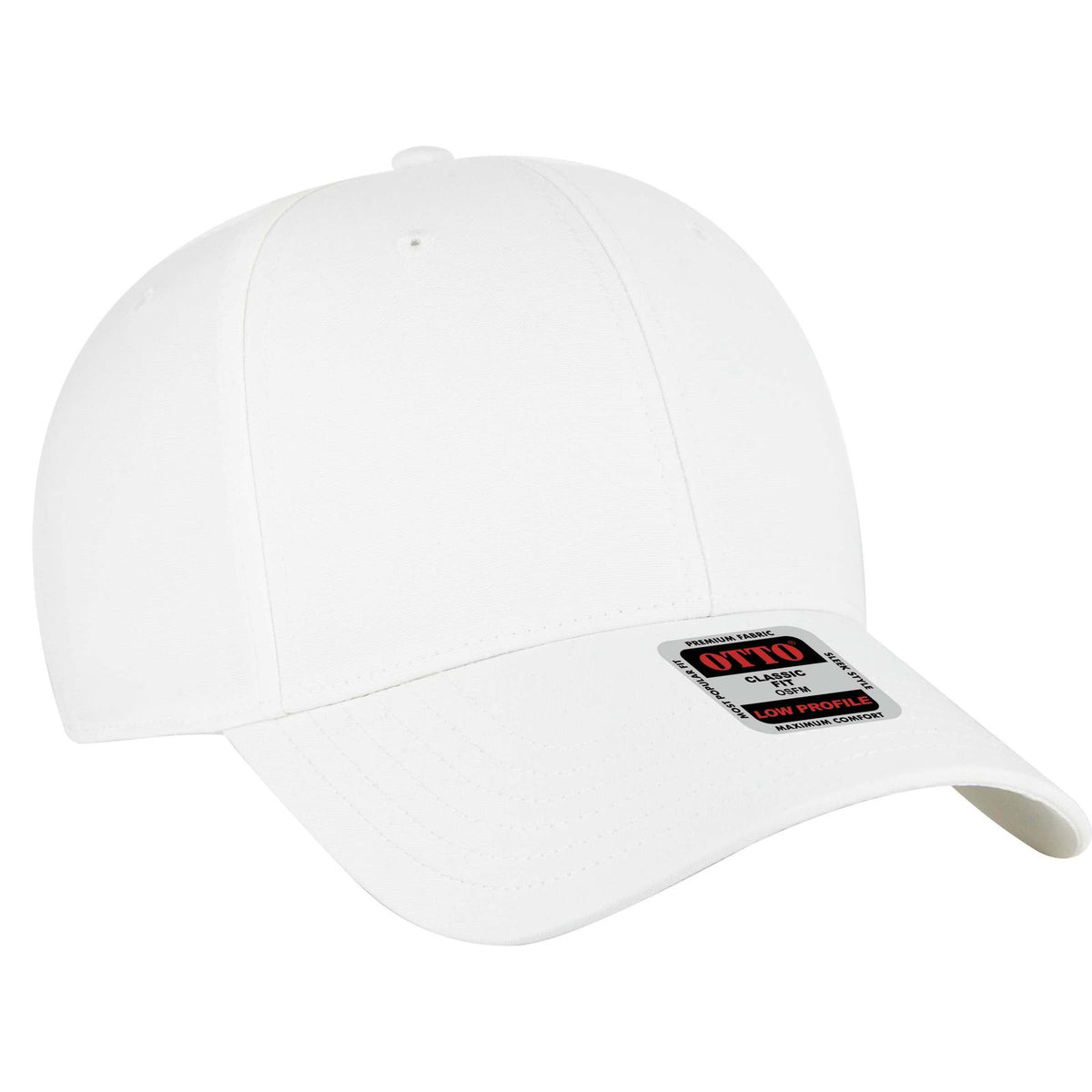 Right View of 016B - Wht OTTO CAP 6 Panel Low Profile Baseball Cap