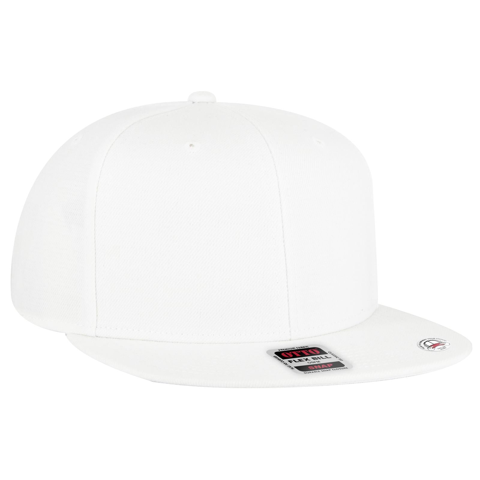 Front View of 016B - Wht OTTO CAP "OTTO SNAP" 6 Panel Pro Style Snapback Hat
