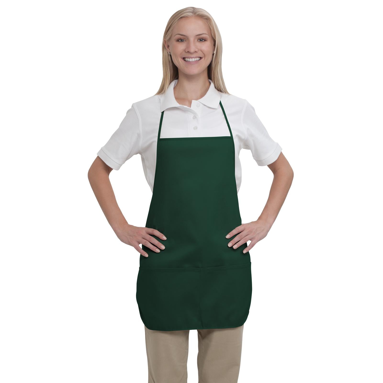 Front View of 017 - Dk. Green OTTO 2 Pocket Medium Bib Apron