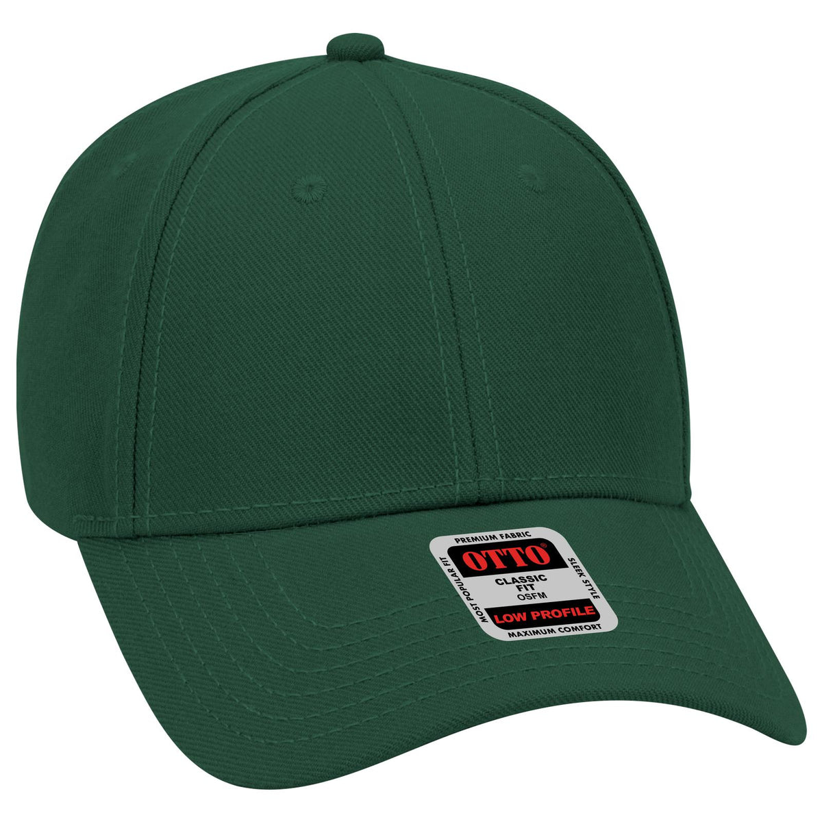 Right View of 017 - Dk. Green OTTO CAP 6 Panel Low Profile Baseball Cap