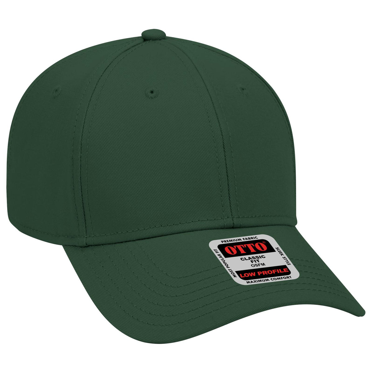 Right View of 017 - Dk. Green OTTO CAP 6 Panel Low Profile Baseball Cap