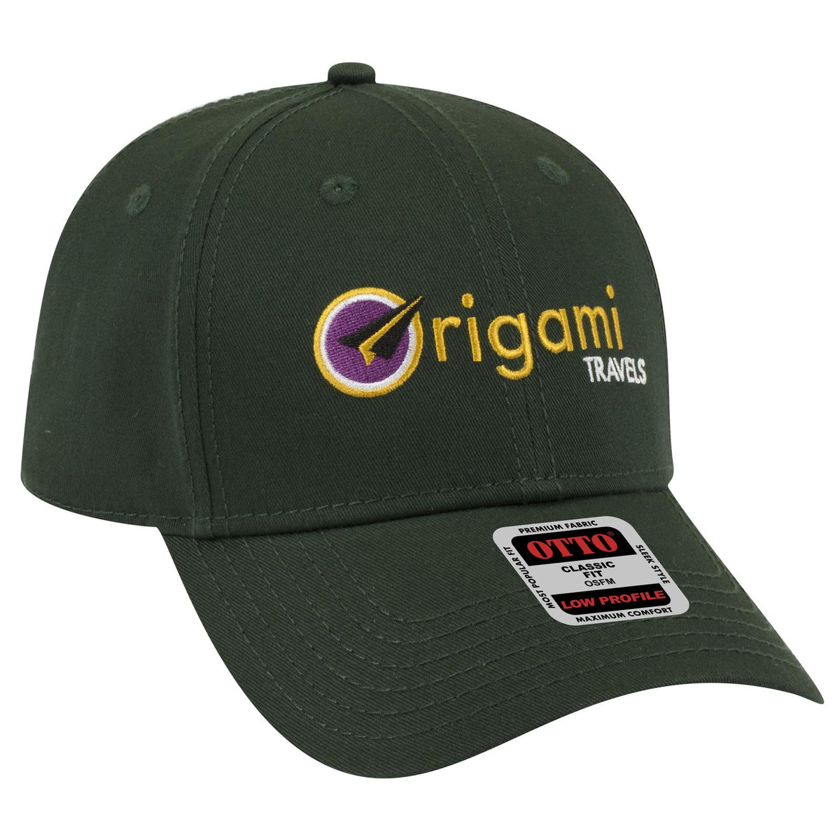 Right View of 017 - Dk. Green OTTO CAP 6 Panel Low Profile Baseball Cap