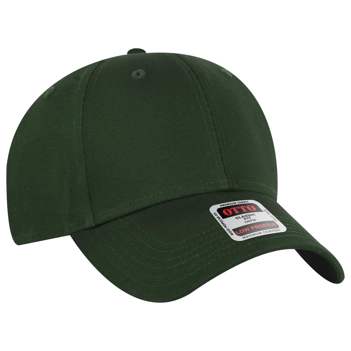 Right View of 017 - Dk. Green OTTO CAP 6 Panel Low Profile Baseball Cap
