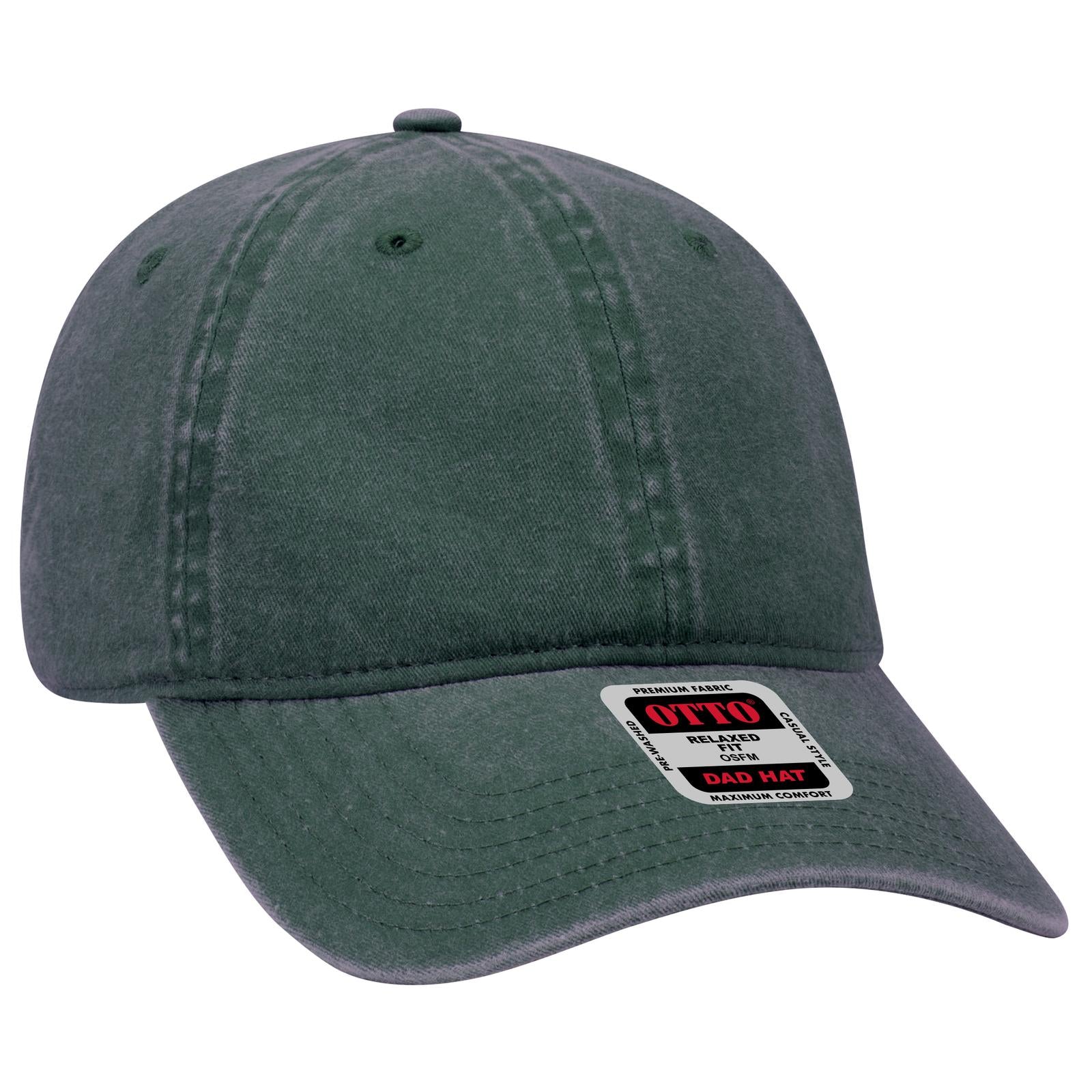 Right View of 017 - Dk. Green OTTO CAP 6 Panel Low Profile Dad Hat