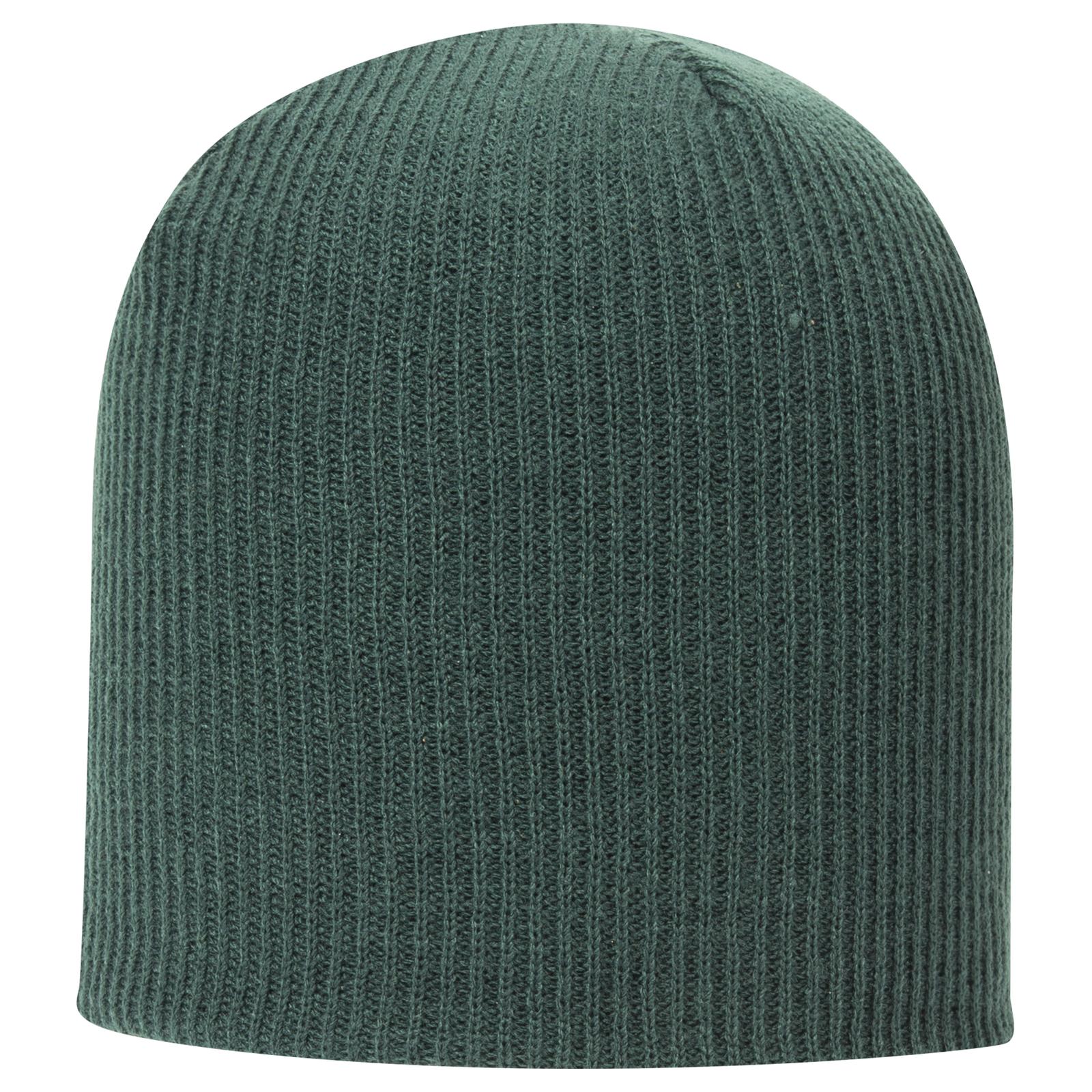Front View of 017 - Dk. Green OTTO CAP 9 1/2" Premium Rib Knit Beanie