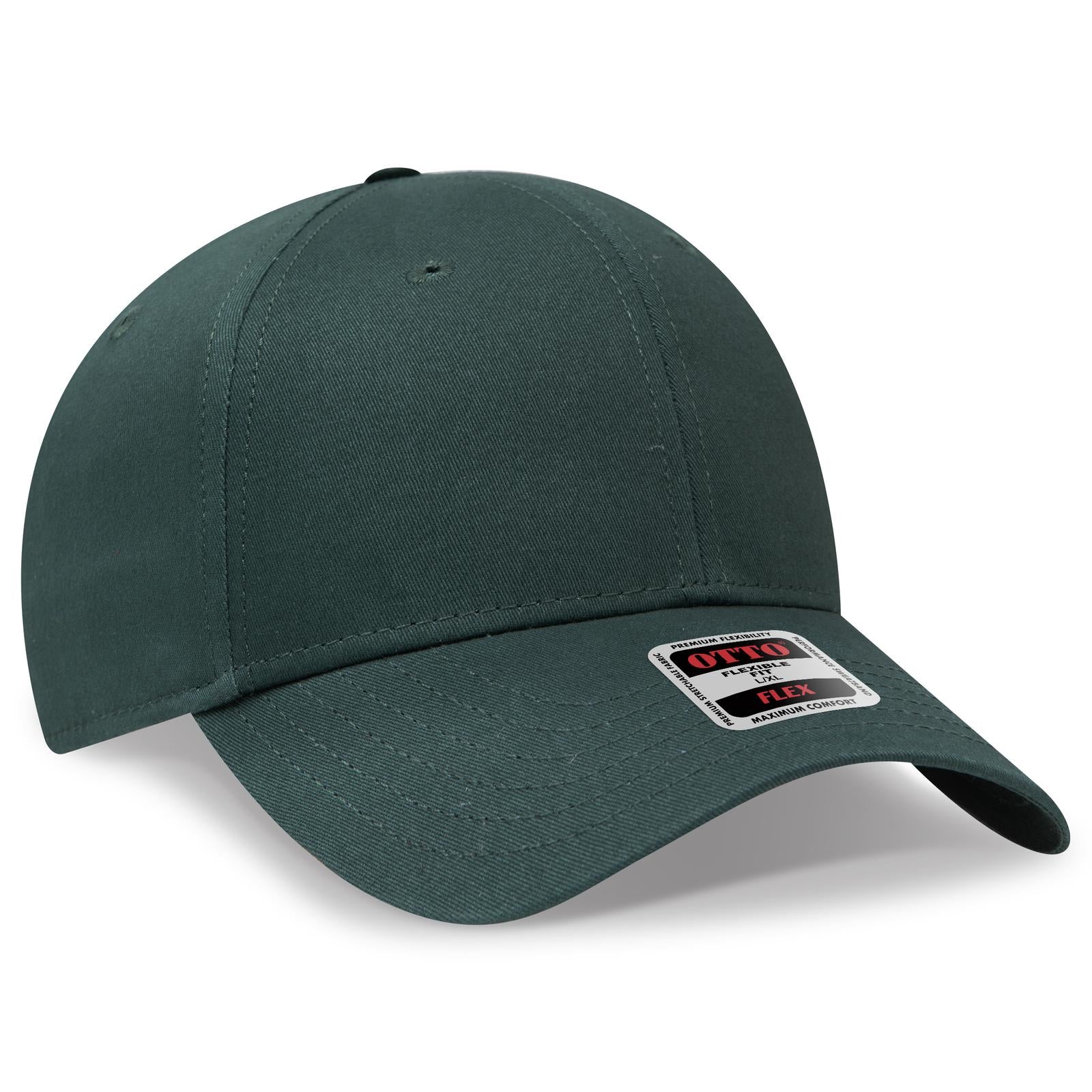 Right View of 017 - Dk. Green OTTO CAP "OTTO FLEX" Fitted 6 Panel Low Profile Baseball Cap
