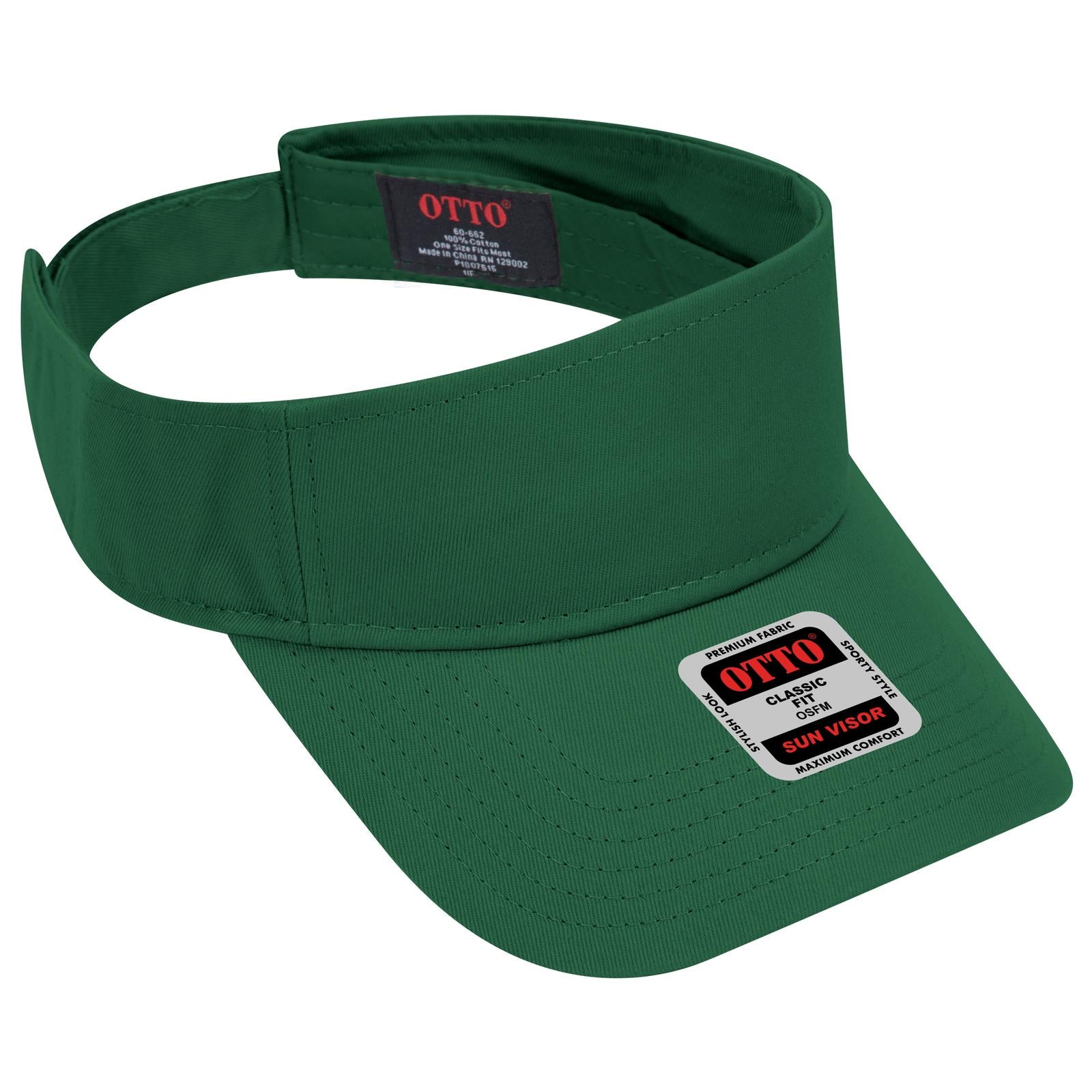 Front View of 017 - Dk. Green OTTO CAP Sun Visor