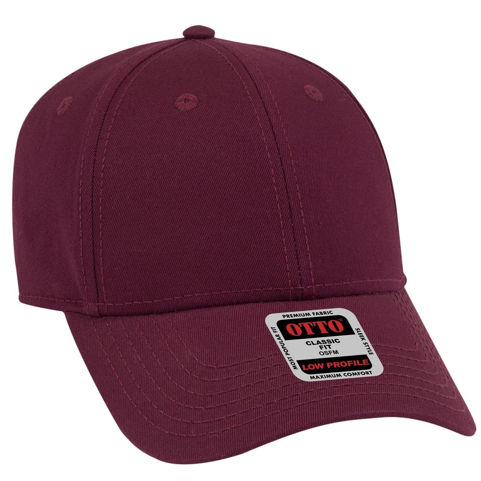 Right View of 019 - Burg. Marn OTTO CAP 6 Panel Low Profile Baseball Cap