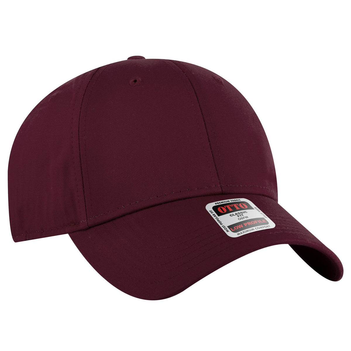 Right View of 019 - Burg. Marn OTTO CAP 6 Panel Low Profile Baseball Cap