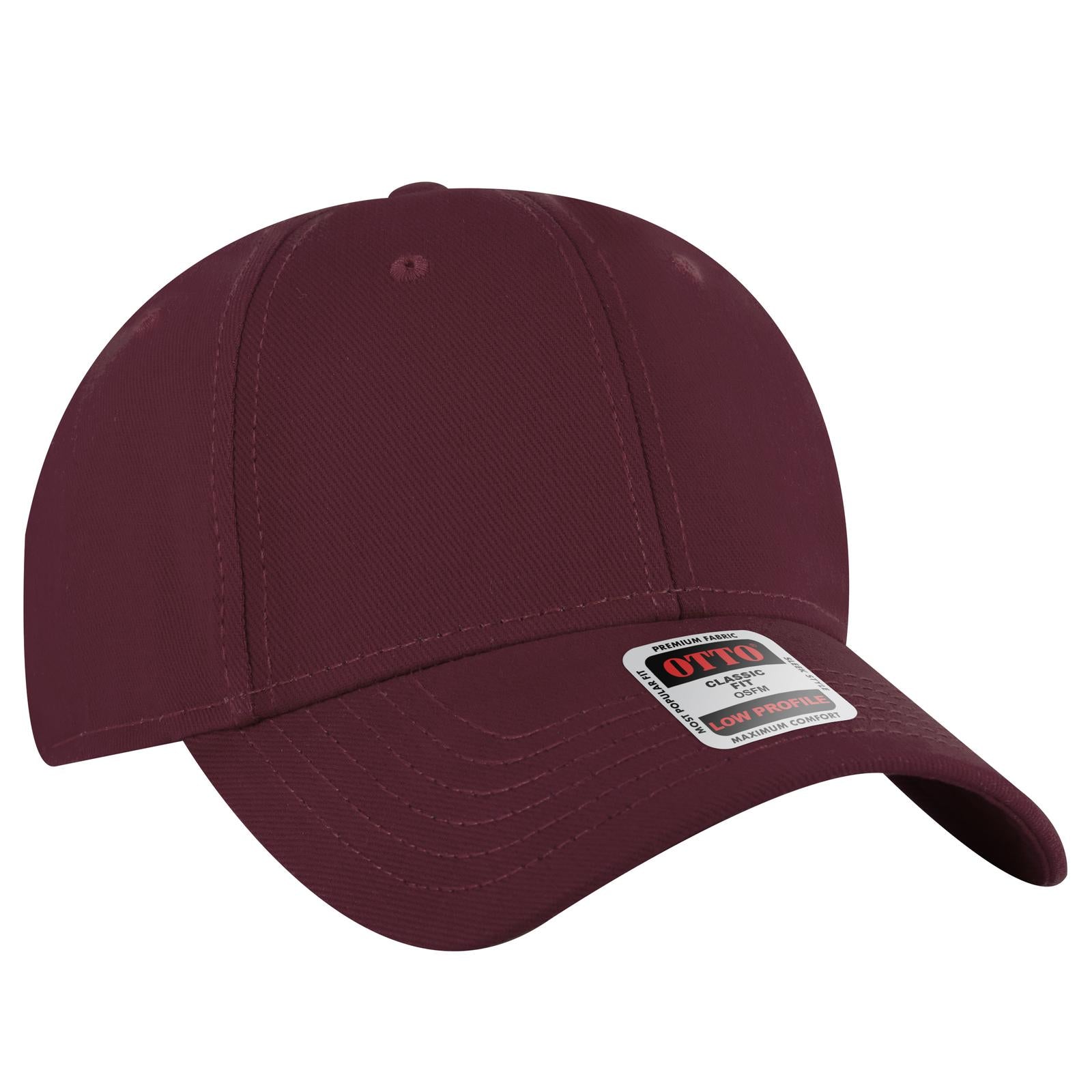 Front View of 019 - Burg. Marn OTTO CAP 6 Panel Low Profile Baseball Cap