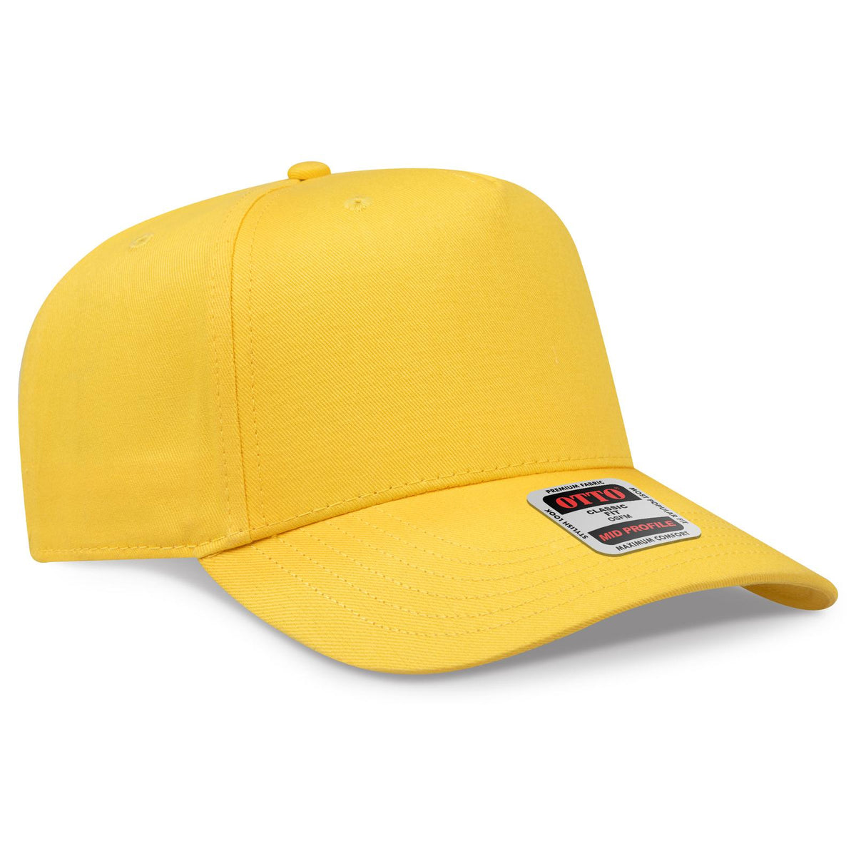 Right View of 020 - Yellow OTTO CAP 5 Panel Mid Profile Baseball Cap