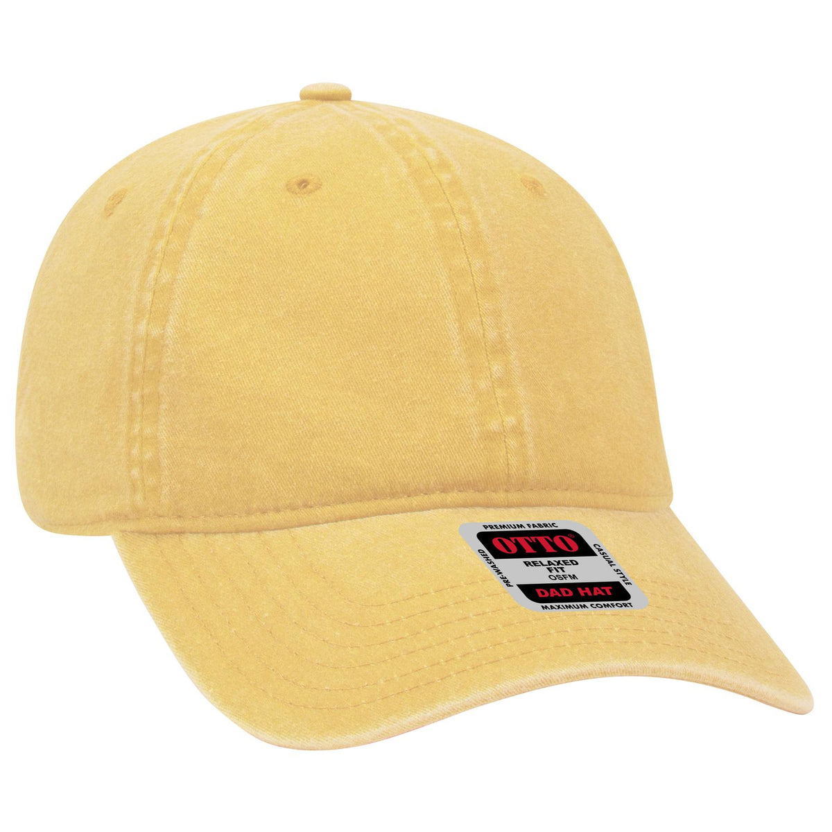 Right View of 020 - Yellow OTTO CAP 6 Panel Low Profile Dad Hat