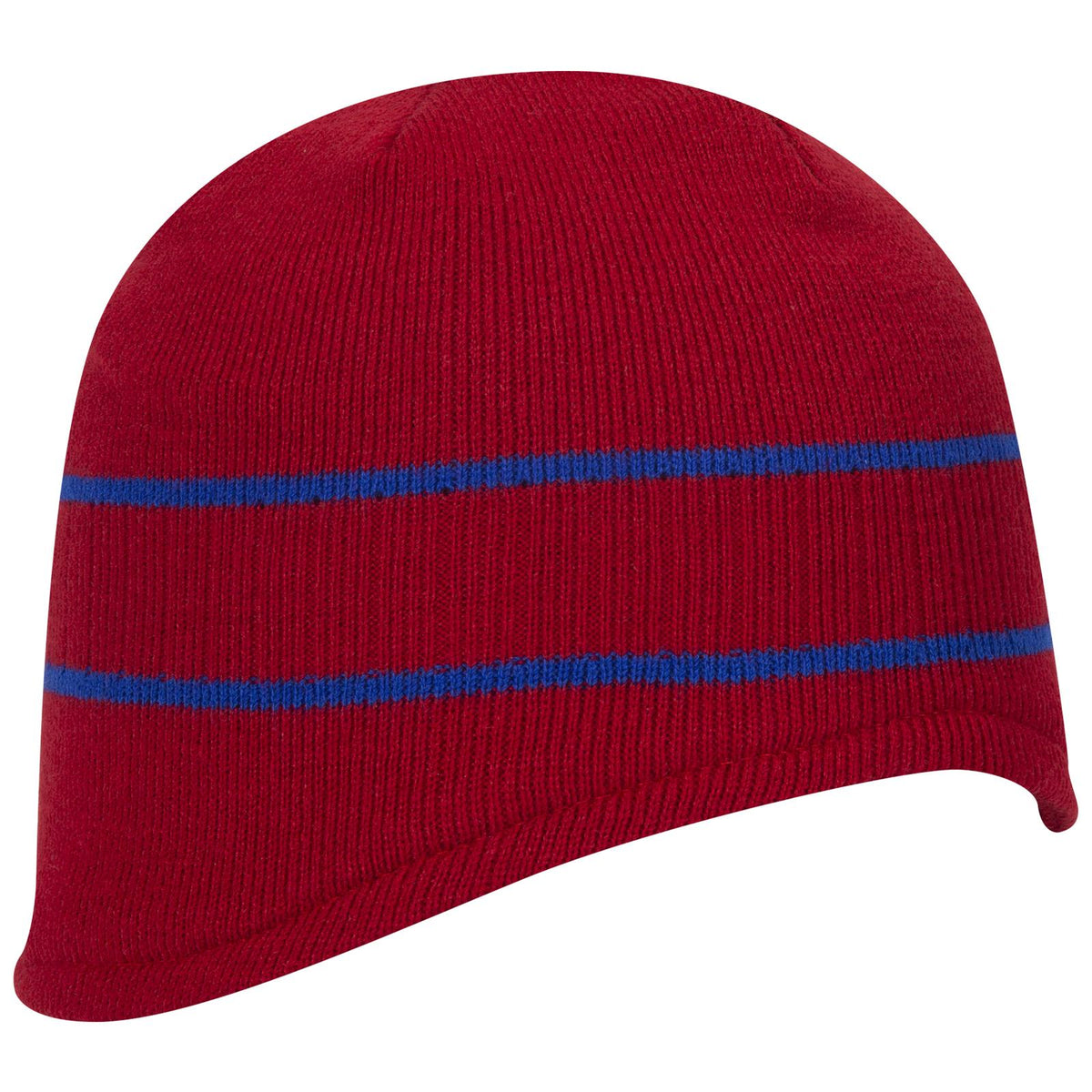 Right View of 0201 - Red/Ryl OTTO CAP Beanie with Stripes