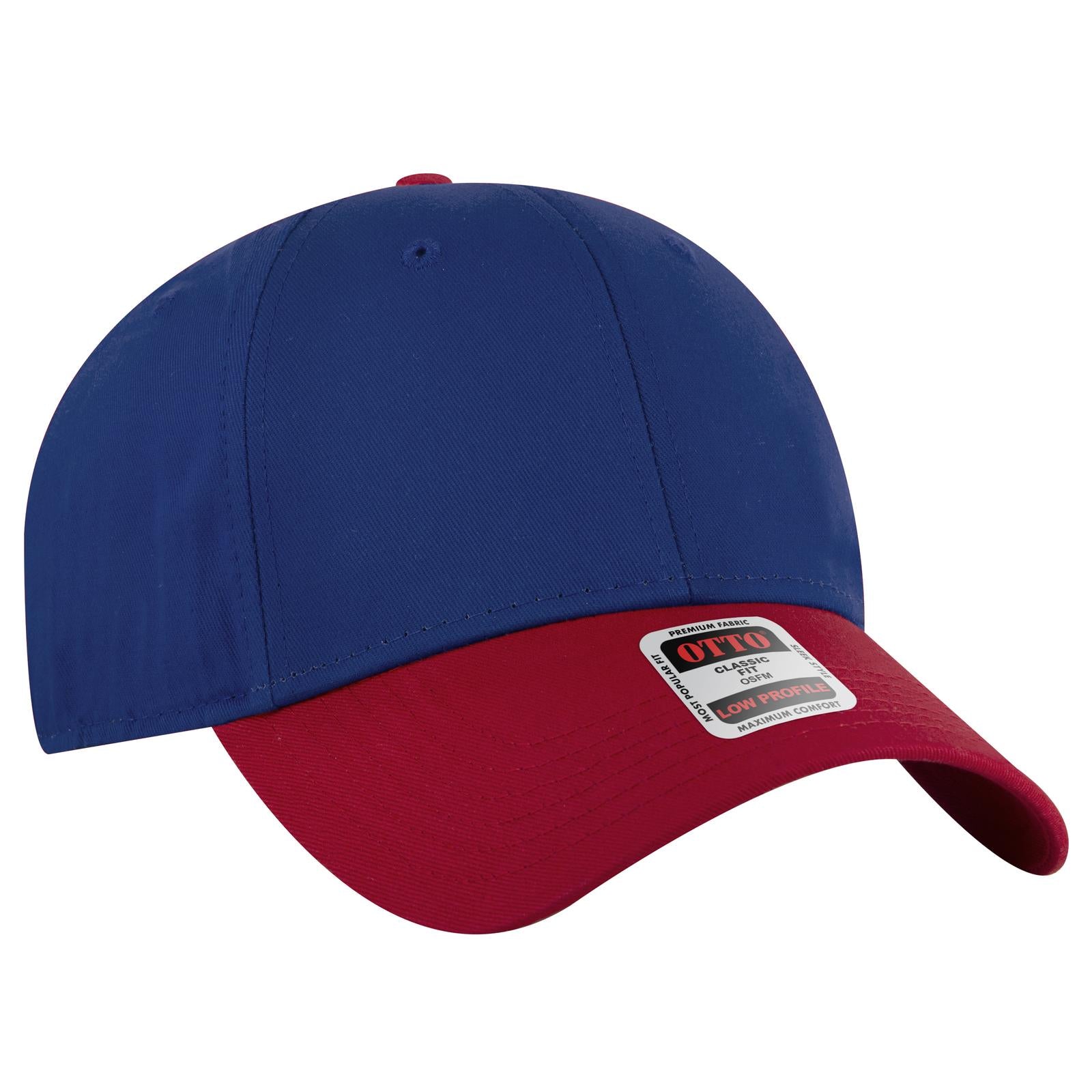 Front View of 020101 - Red/Ryl/Ryl OTTO CAP 6 Panel Low Profile Baseball Cap