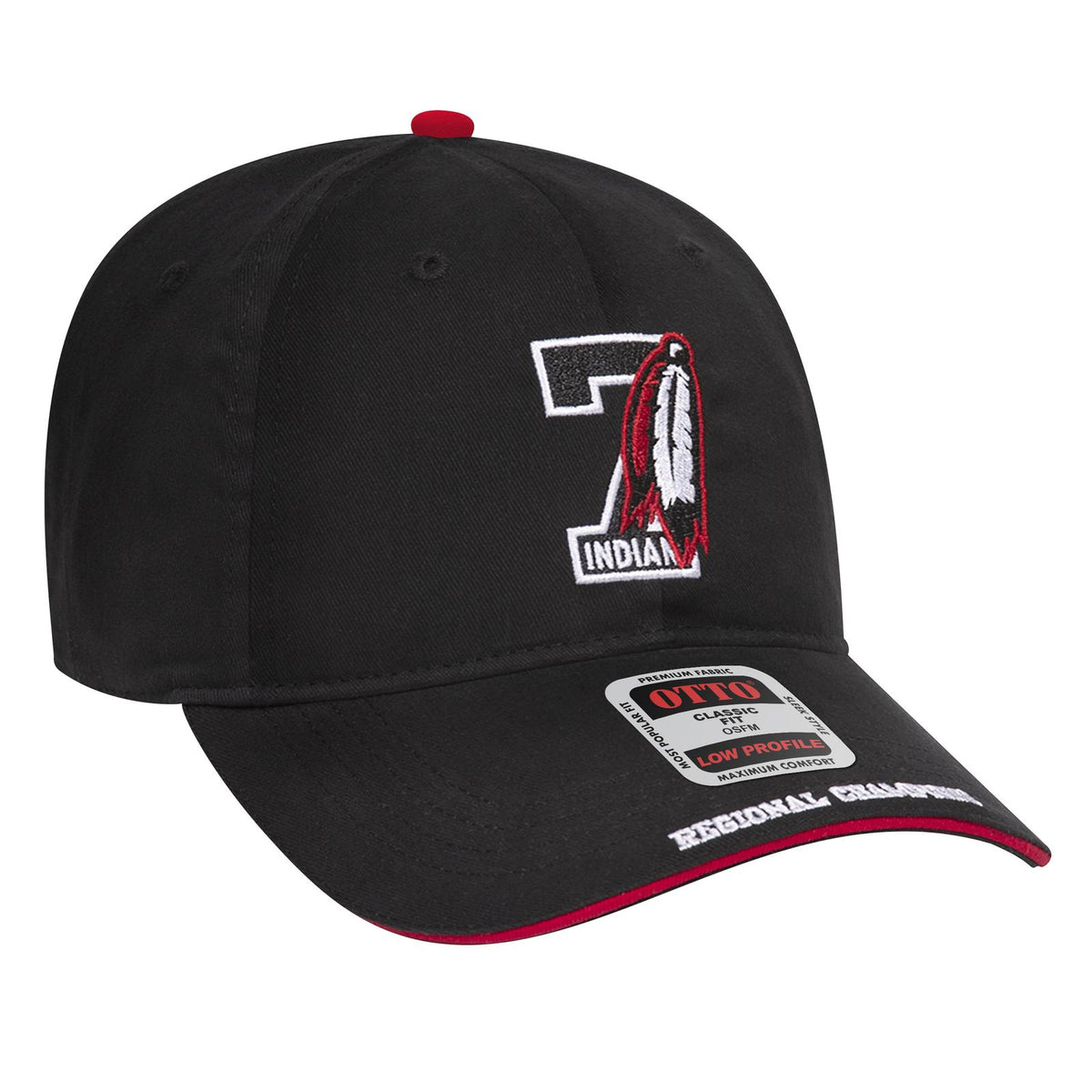 Right View of 020216 - Red/Red/Wht OTTO CAP 6 Panel Low Profile Baseball Cap