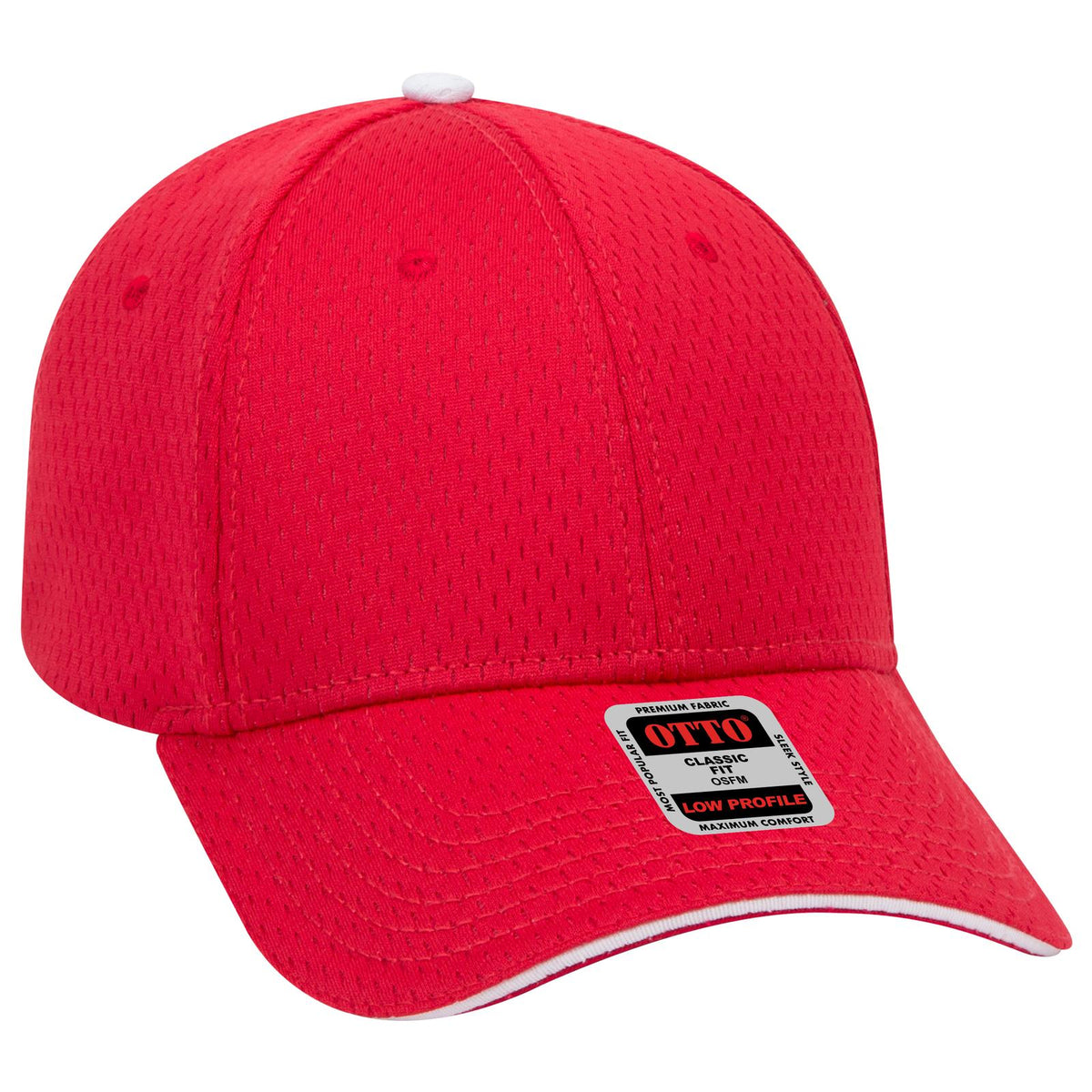 Right View of 020216 - Red/Red/Wht OTTO CAP 6 Panel Low Profile Baseball Cap