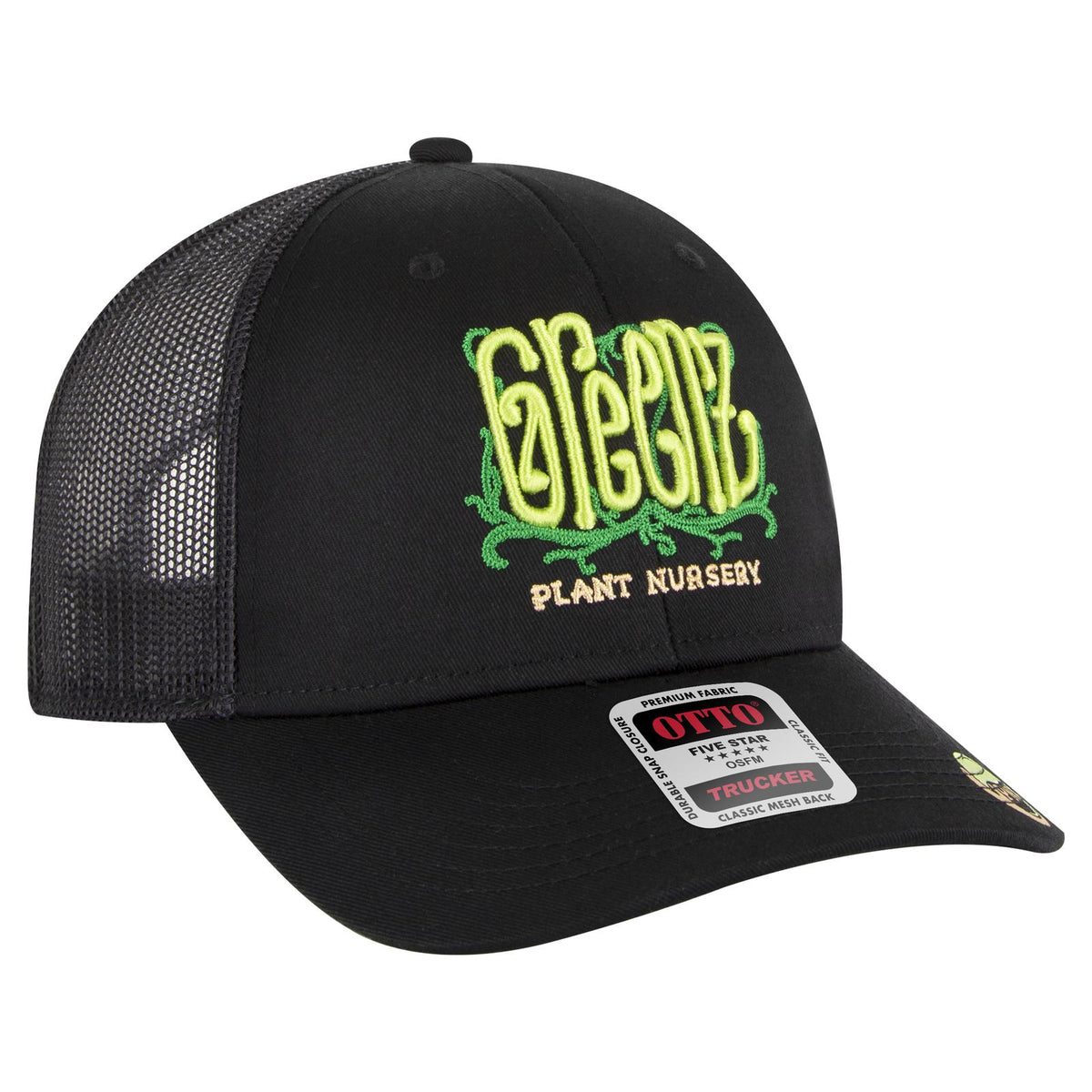 Right View of 0203 - Red/Blk OTTO CAP 6 Panel Low Profile Mesh Back Trucker Hat