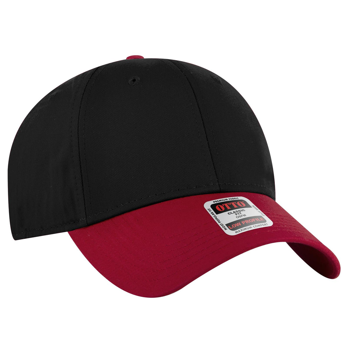 Right View of 020303 - Red/Blk/Blk OTTO CAP 6 Panel Low Profile Baseball Cap