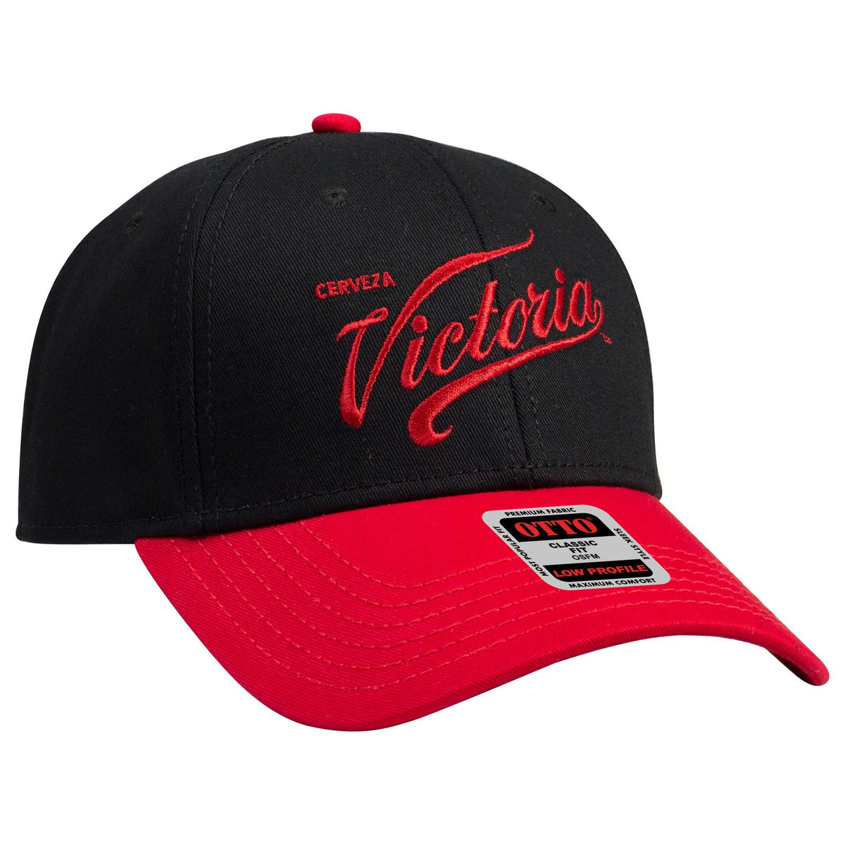 Right View of 020303 - Red/Blk/Blk OTTO CAP 6 Panel Low Profile Baseball Cap