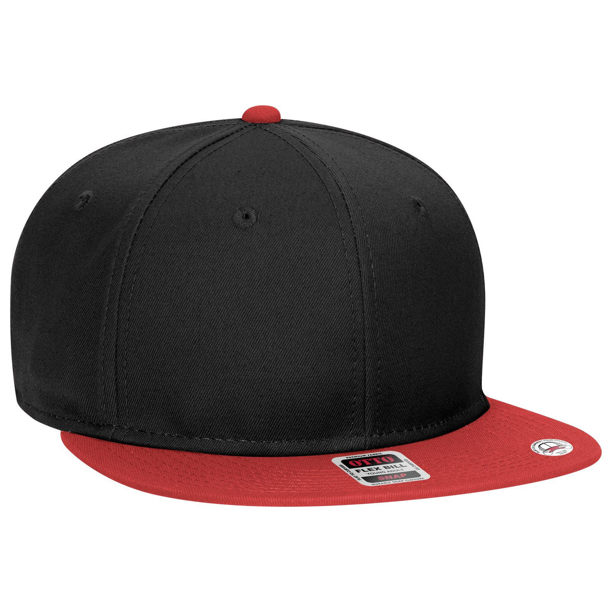 Right View of 020303 - Red/Blk/Blk OTTO CAP “OTTO SNAP” 6 Panel Pro Style Snapback Hat