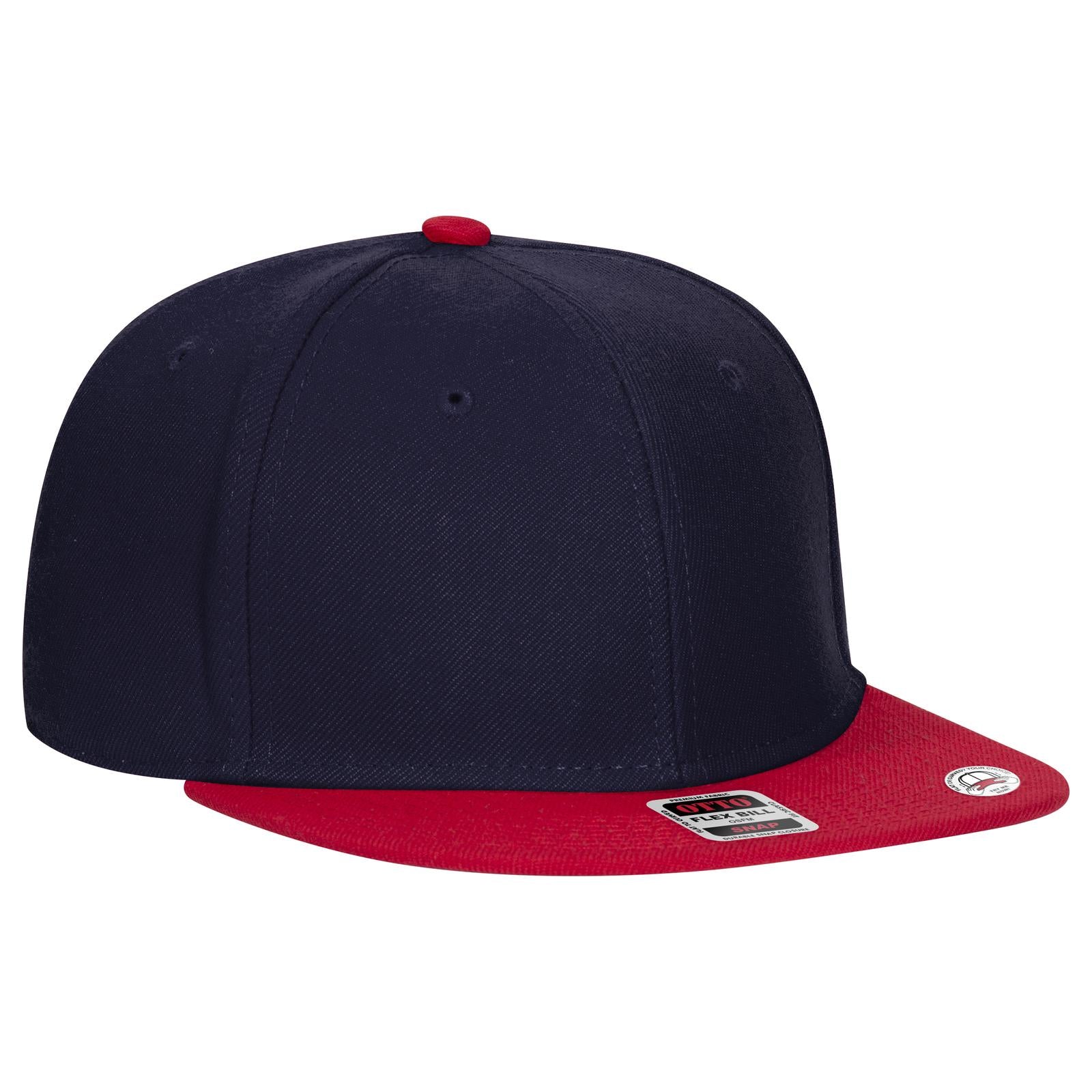 Front View of 020404 - Red/Nvy/Nvy OTTO CAP "OTTO SNAP" 6 Panel Pro Style Snapback Hat