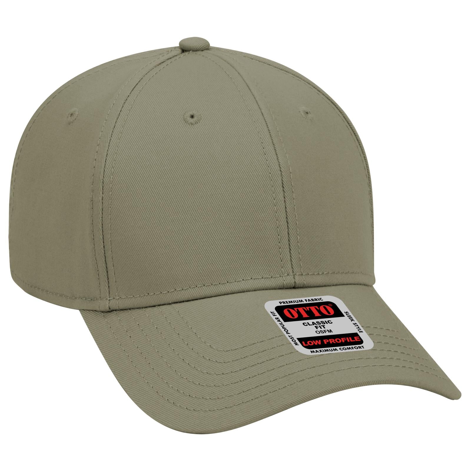 Front View of 021 - Ol. Green OTTO CAP 6 Panel Low Profile Baseball Cap