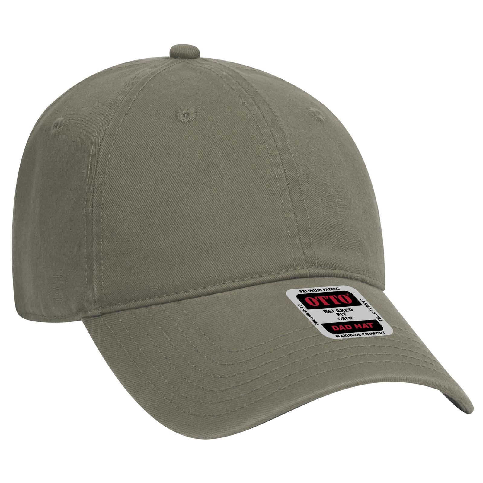 Front View of 021 - Ol. Green OTTO CAP 6 Panel Low Profile Dad Hat