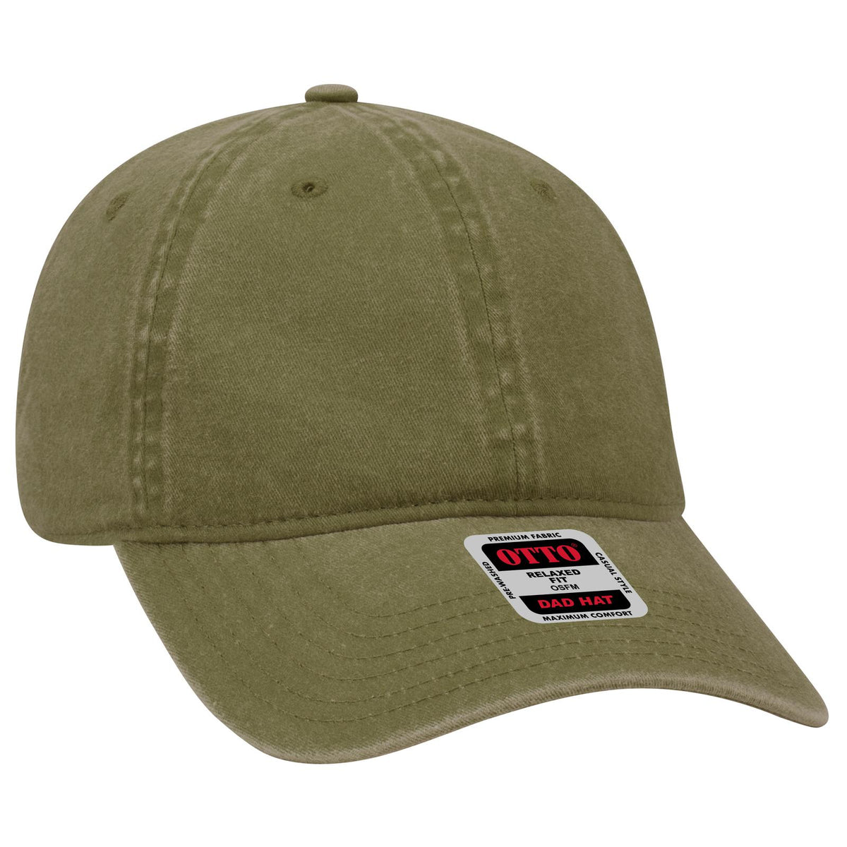 Right View of 021 - Ol. Green OTTO CAP 6 Panel Low Profile Dad Hat