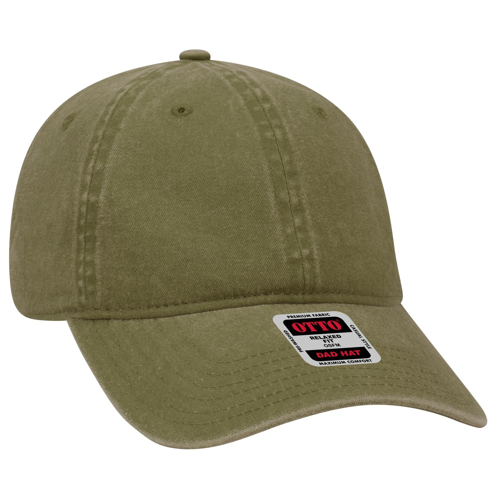 Right View of 021 - Ol. Green OTTO CAP 6 Panel Low Profile Dad Hat