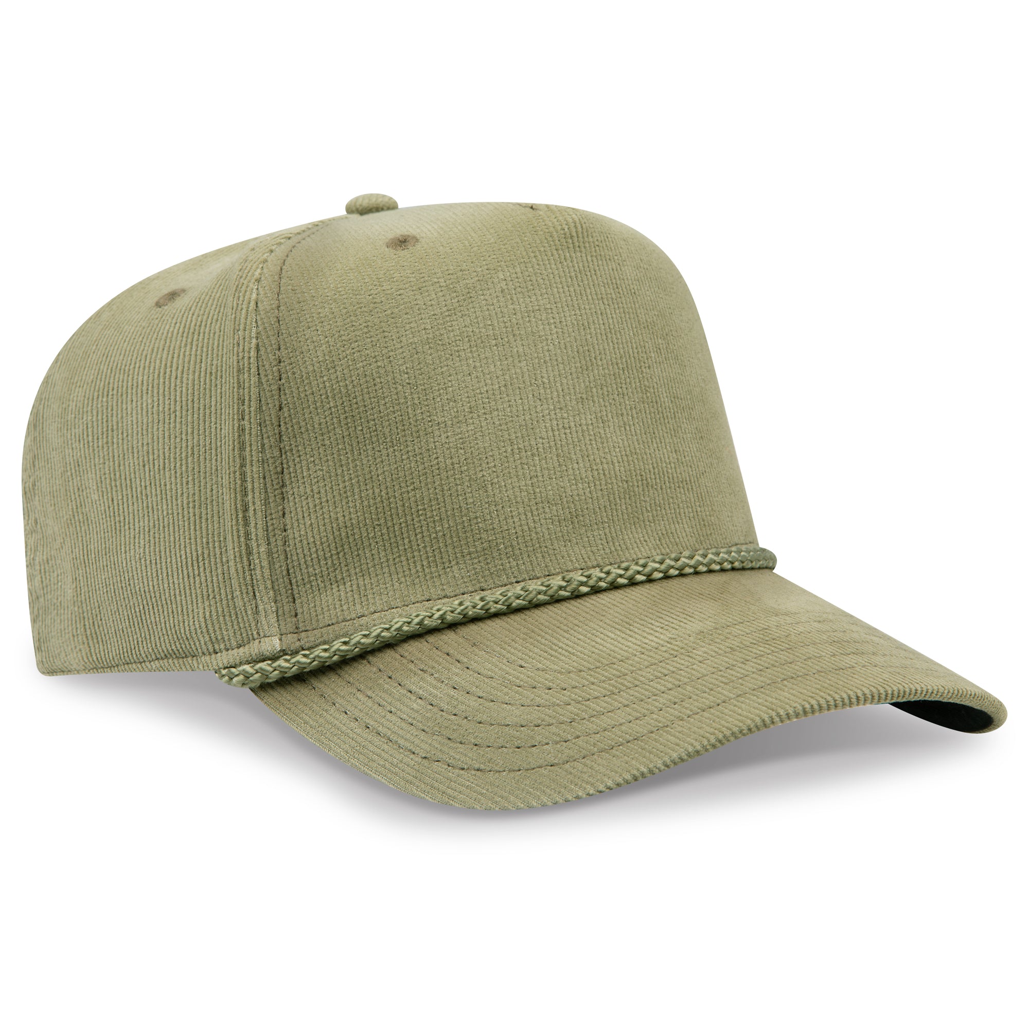 Right View of 021B - Ol. Green OTTO CAP 5 Panel Mid Profile Baseball Cap