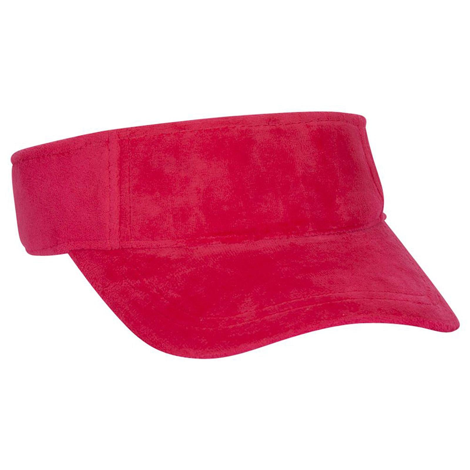 Front View of 023 - Cherry Red OTTO CAP Sun Visor