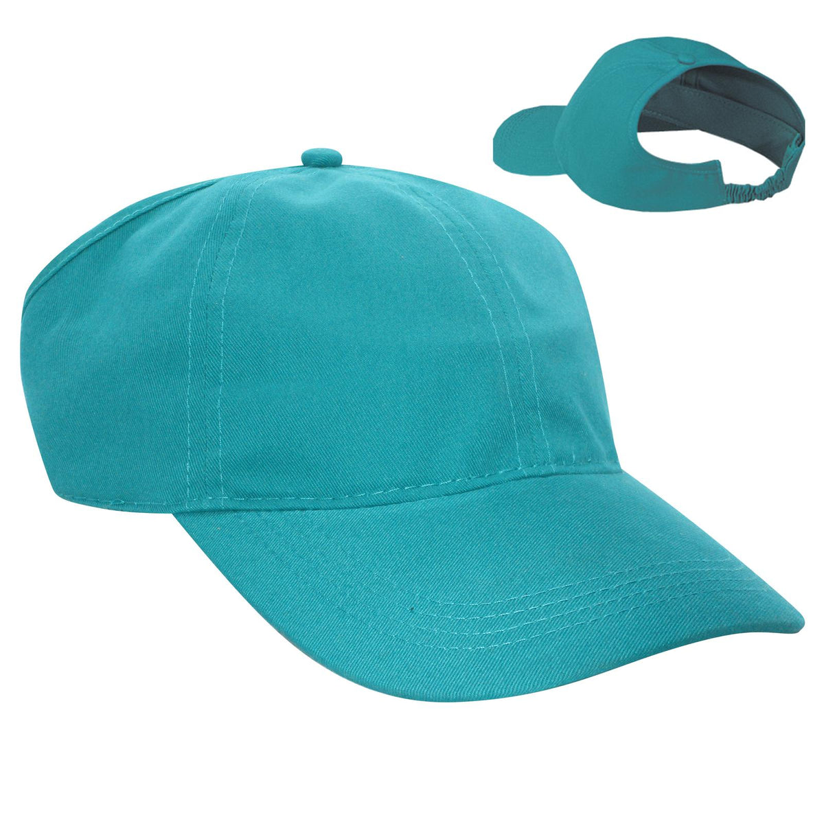 Right View of 024 - Jade OTTO CAP 4 Panel Ponytail Cap