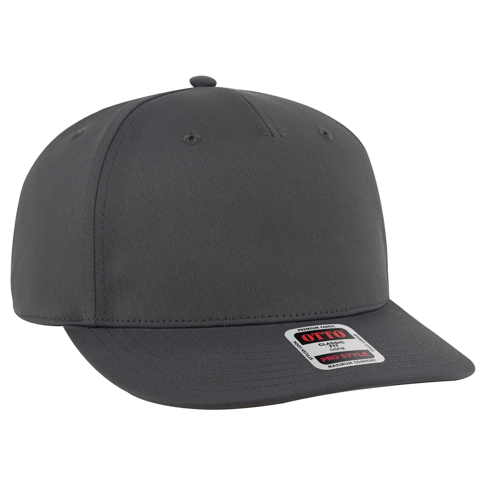 Right View of 025 - Char. Gray OTTO CAP 5 Panel Pro Style Baseball Cap