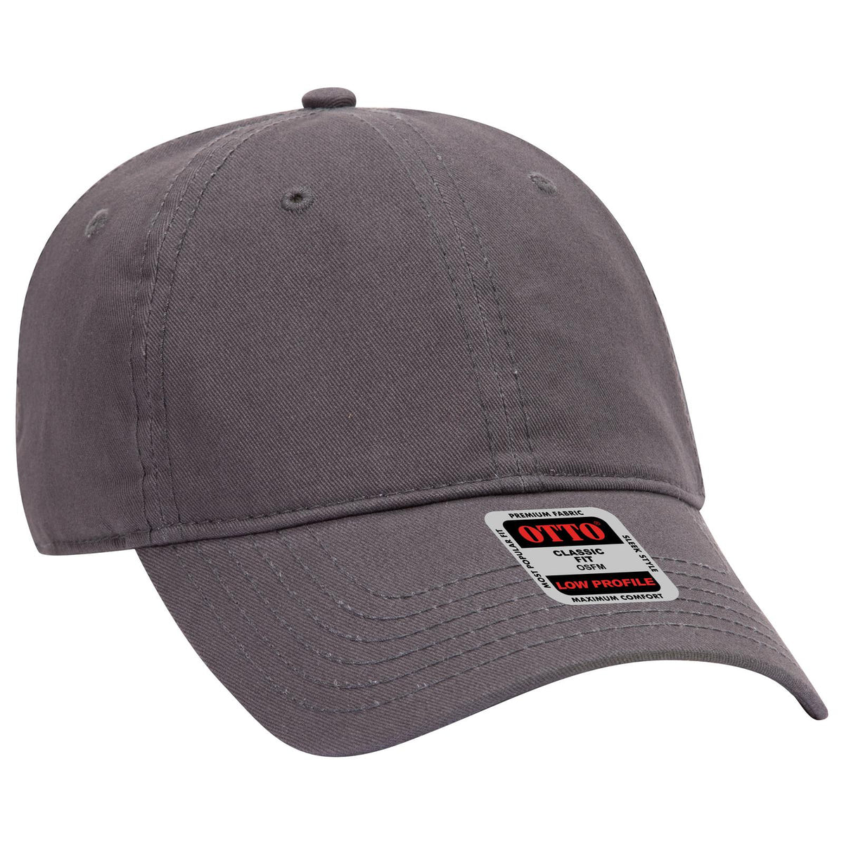 Right View of 025 - Char. Gray OTTO CAP 6 Panel Low Profile Baseball Cap