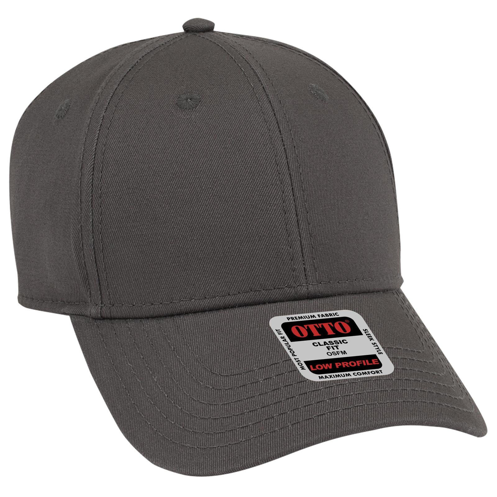 Right View of 025 - Char. Gray OTTO CAP 6 Panel Low Profile Baseball Cap