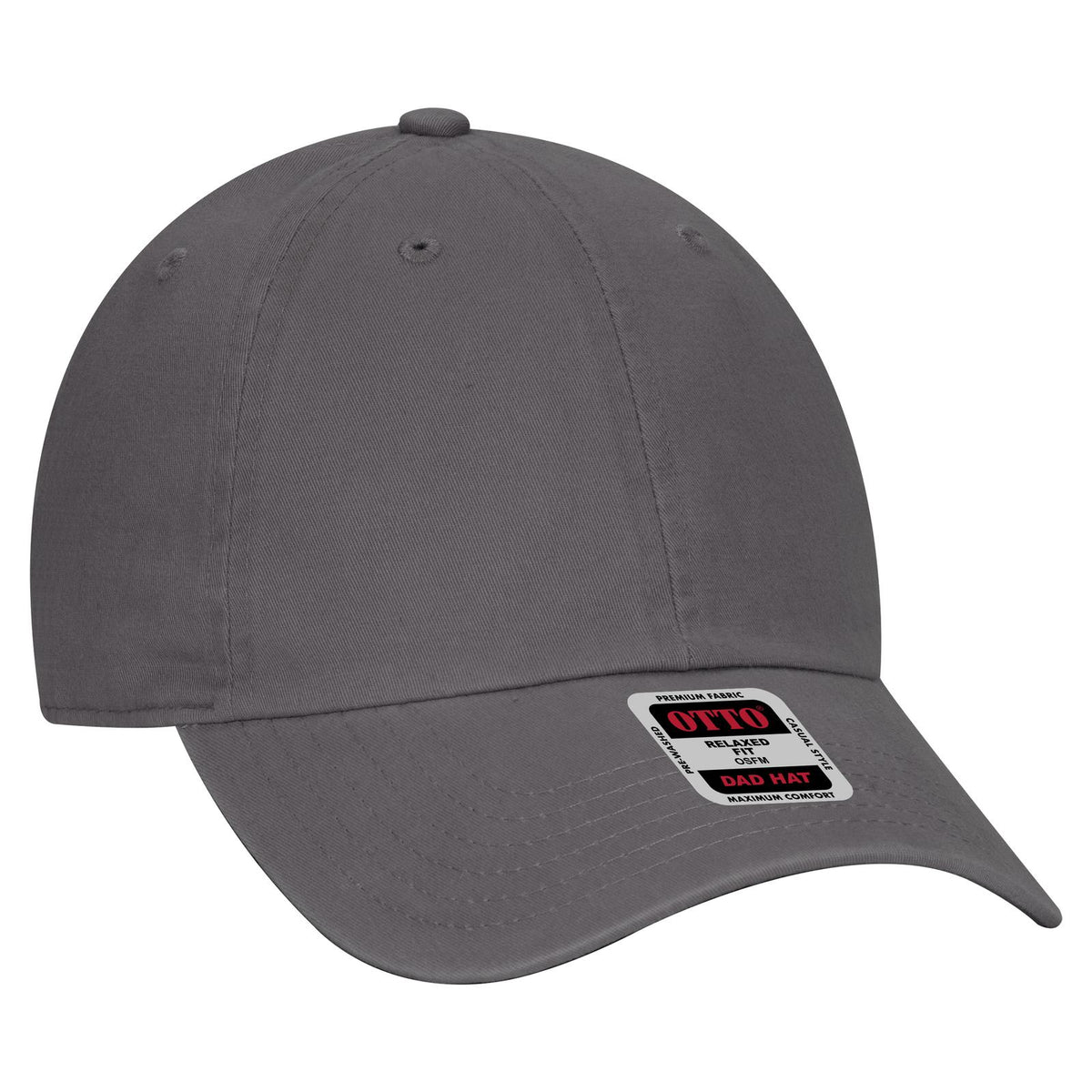 Right View of 025 - Char. Gray OTTO CAP 6 Panel Low Profile Dad Hat