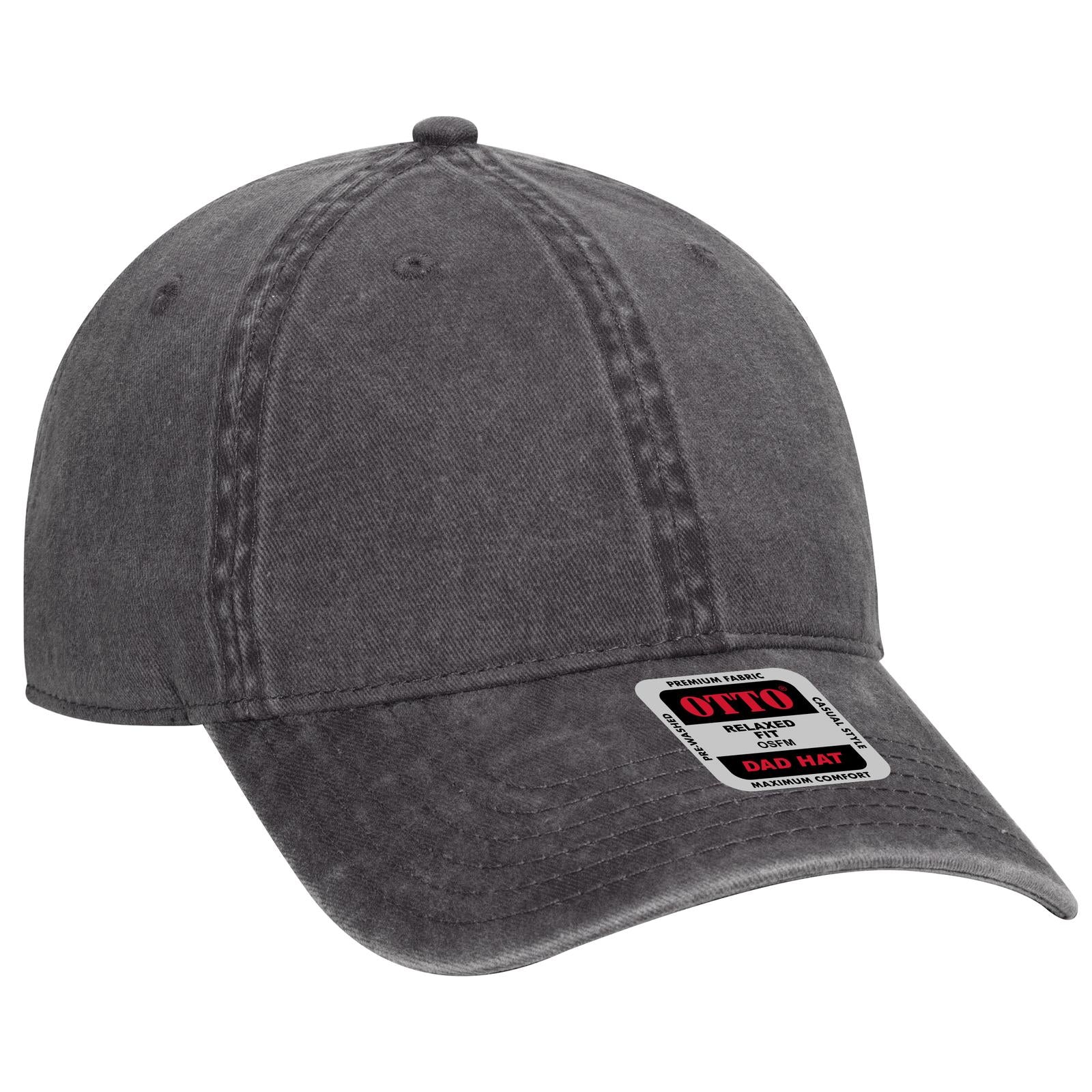 Front View of 025 - Char. Gray OTTO CAP 6 Panel Low Profile Dad Hat