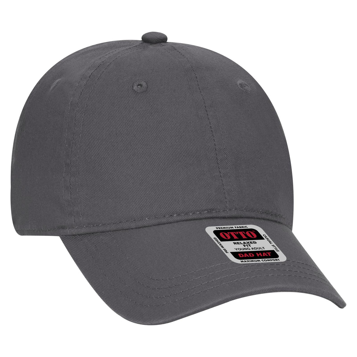 Right View of 025 - Char. Gray OTTO CAP 6 Panel Low Profile Dad Hat