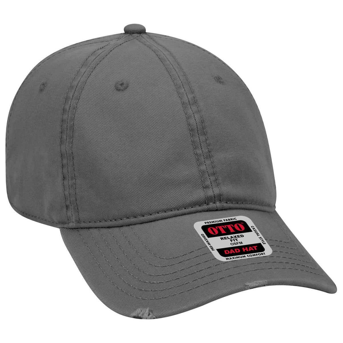 Right View of 025 - Char. Gray OTTO CAP 6 Panel Low Profile Dad Hat