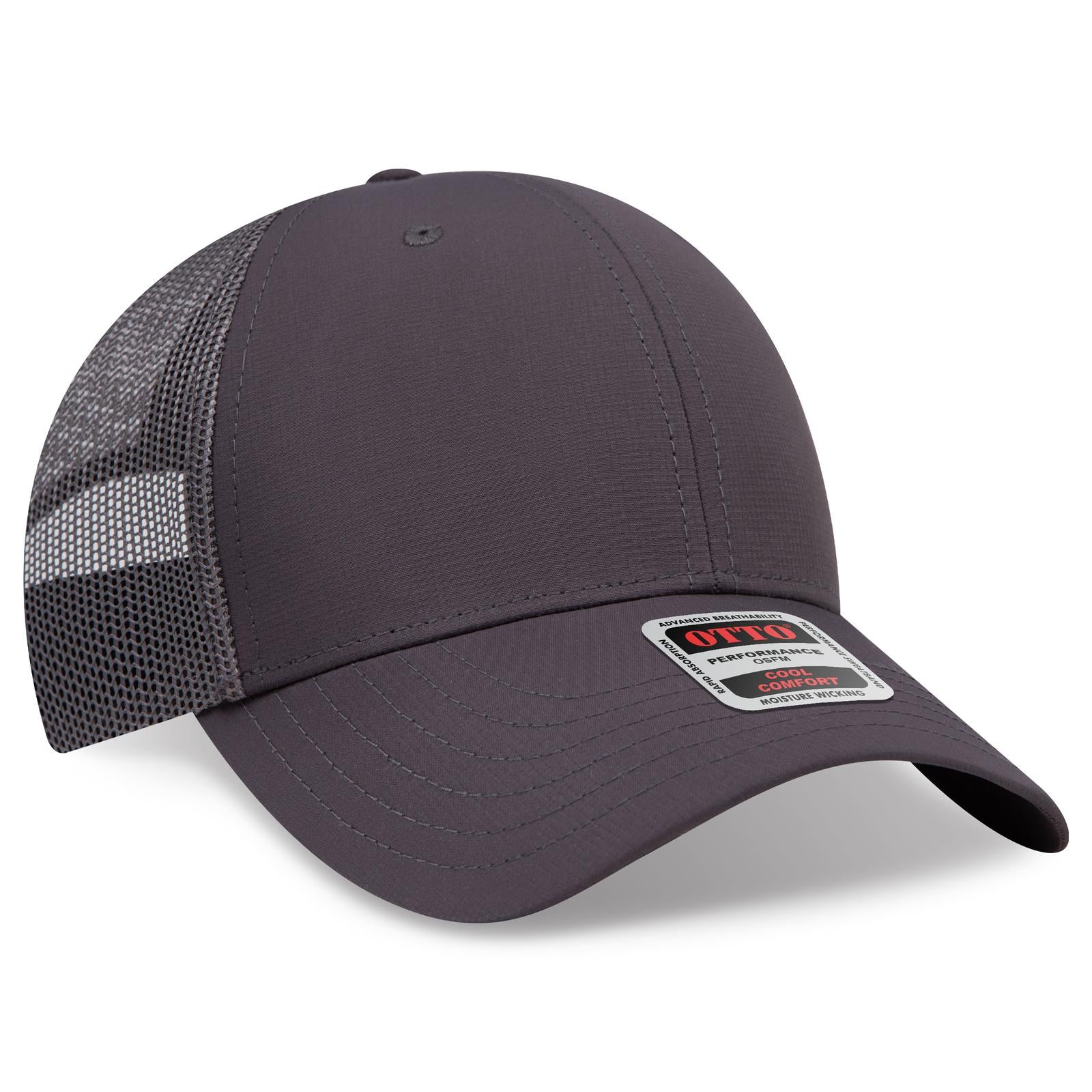 Right View of 025 - Char. Gray OTTO CAP 6 Panel Low Profile Mesh Back Trucker Hat