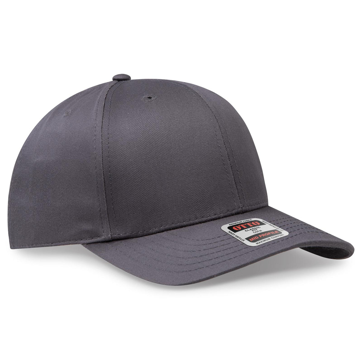 Right View of 025 - Char. Gray OTTO CAP 6 Panel Mid Profile Baseball Cap