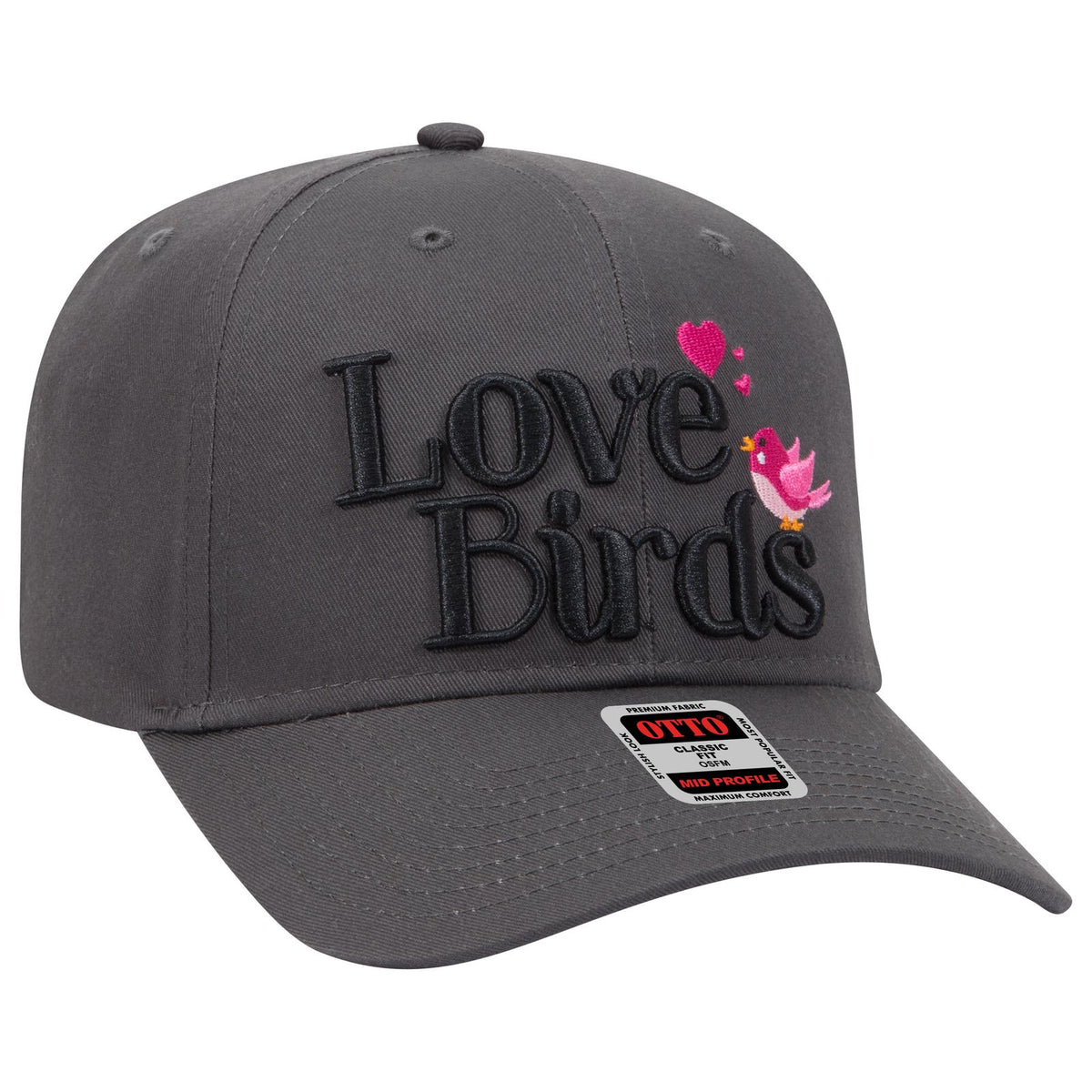 Right View of 025 - Char. Gray OTTO CAP 6 Panel Mid Profile Baseball Cap