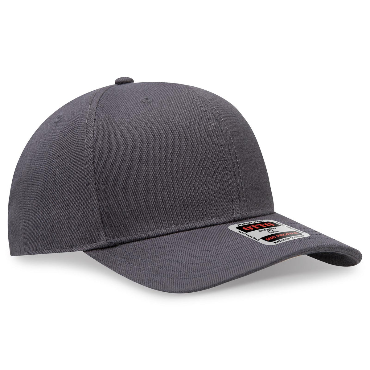 Right View of 025 - Char. Gray OTTO CAP 6 Panel Mid Profile Baseball Cap