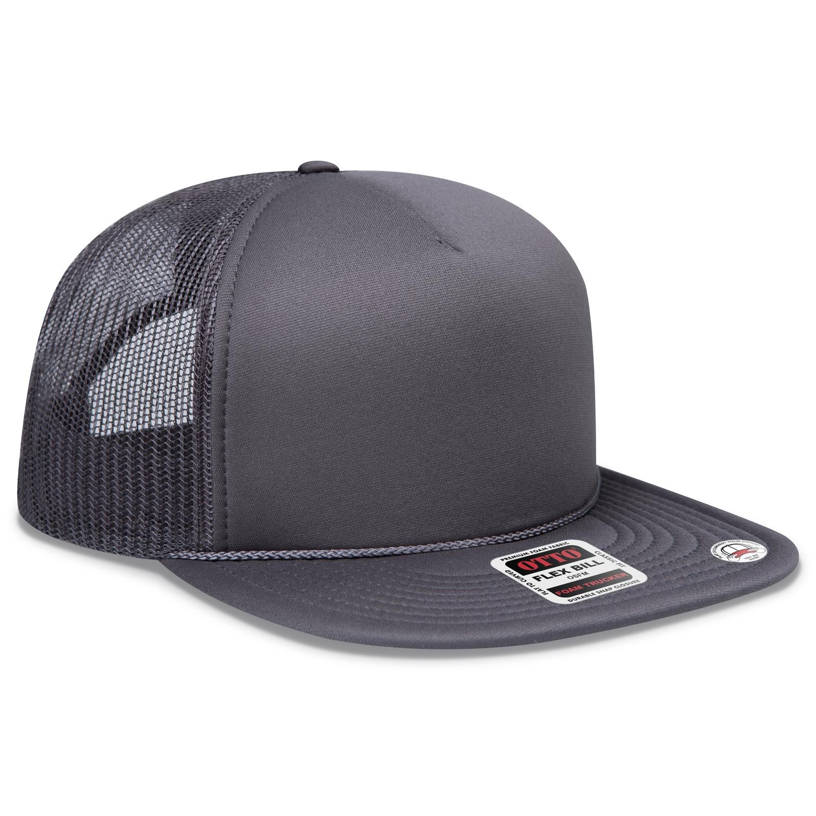 Right View of 025 - Char. Gray OTTO CAP "OTTO SNAP" 5 Panel Pro Style Mesh Back Trucker Snapback Hat