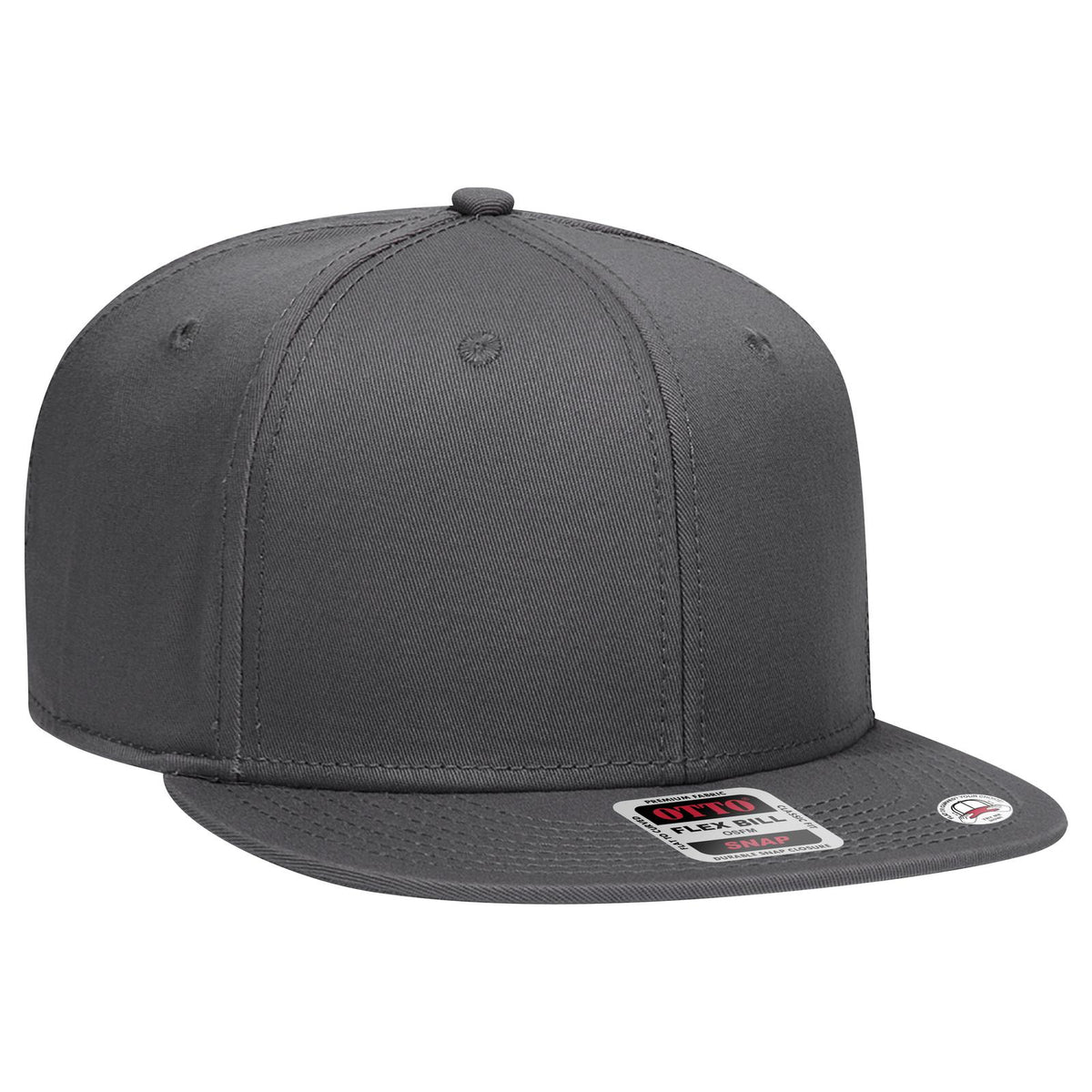 Right View of 025 - Char. Gray OTTO CAP “OTTO SNAP” 6 Panel Pro Style Snapback Hat