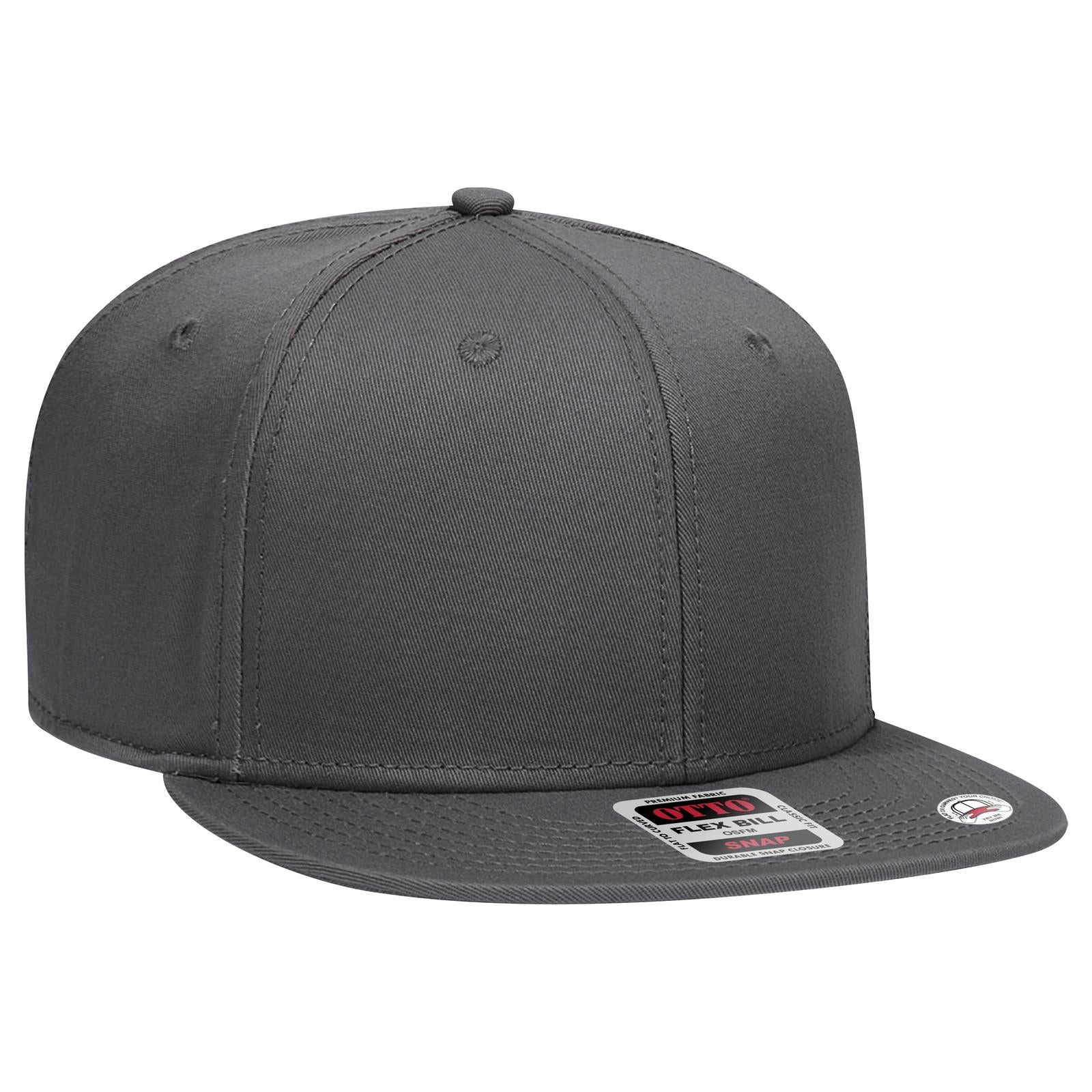 Front View of 025 - Char. Gray OTTO CAP “OTTO SNAP” 6 Panel Pro Style Snapback Hat