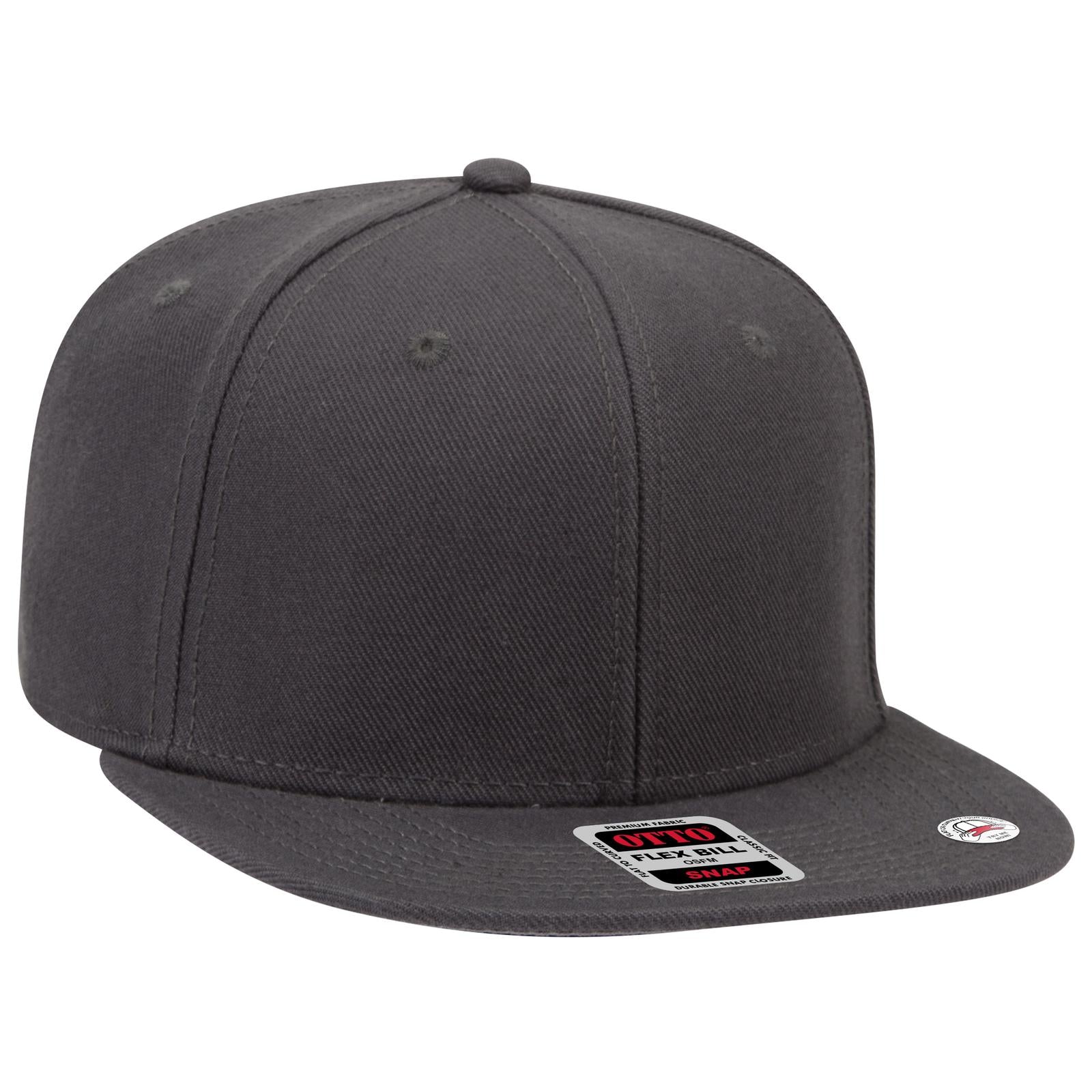 Front View of 025 - Char. Gray OTTO CAP "OTTO SNAP" 6 Panel Pro Style Snapback Hat